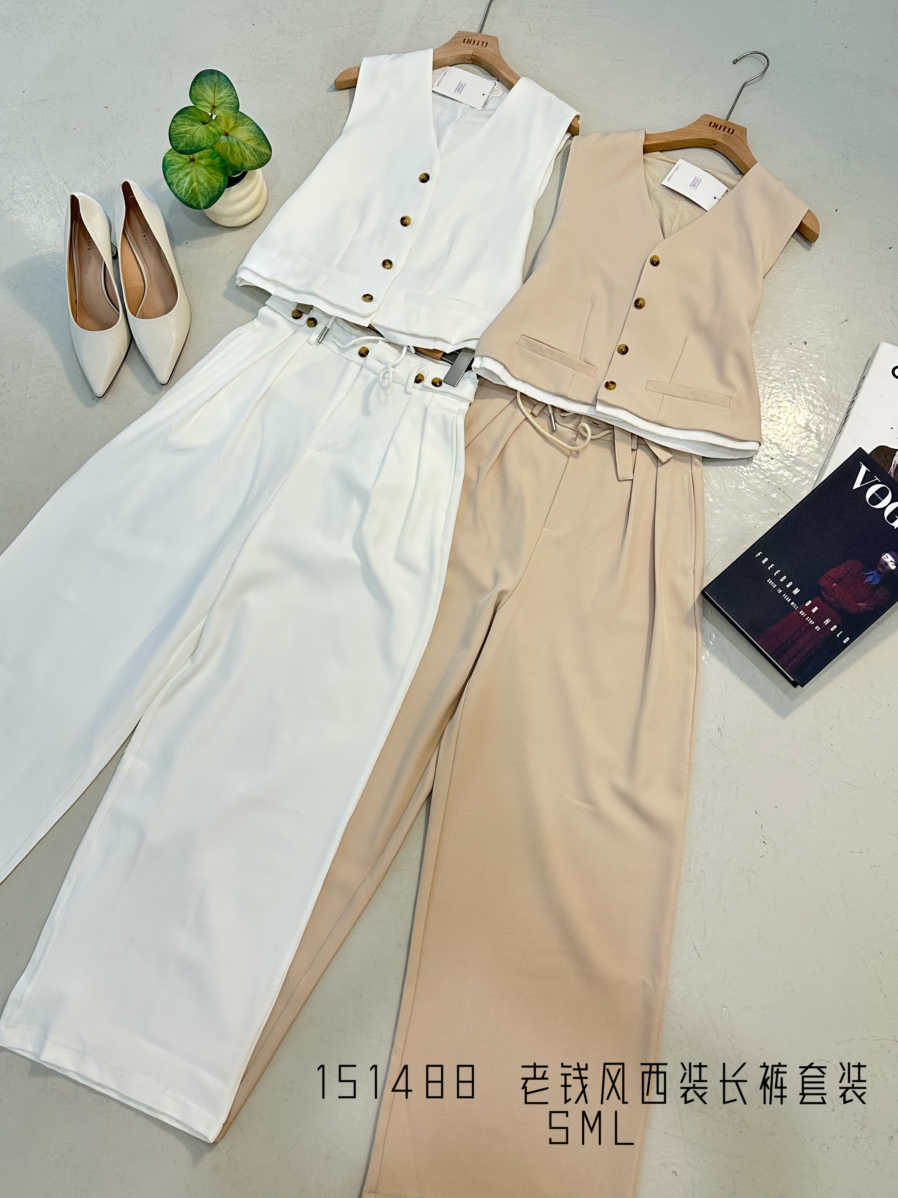 151488 PREMIUM VEST SET老钱风西装马甲长裤套装