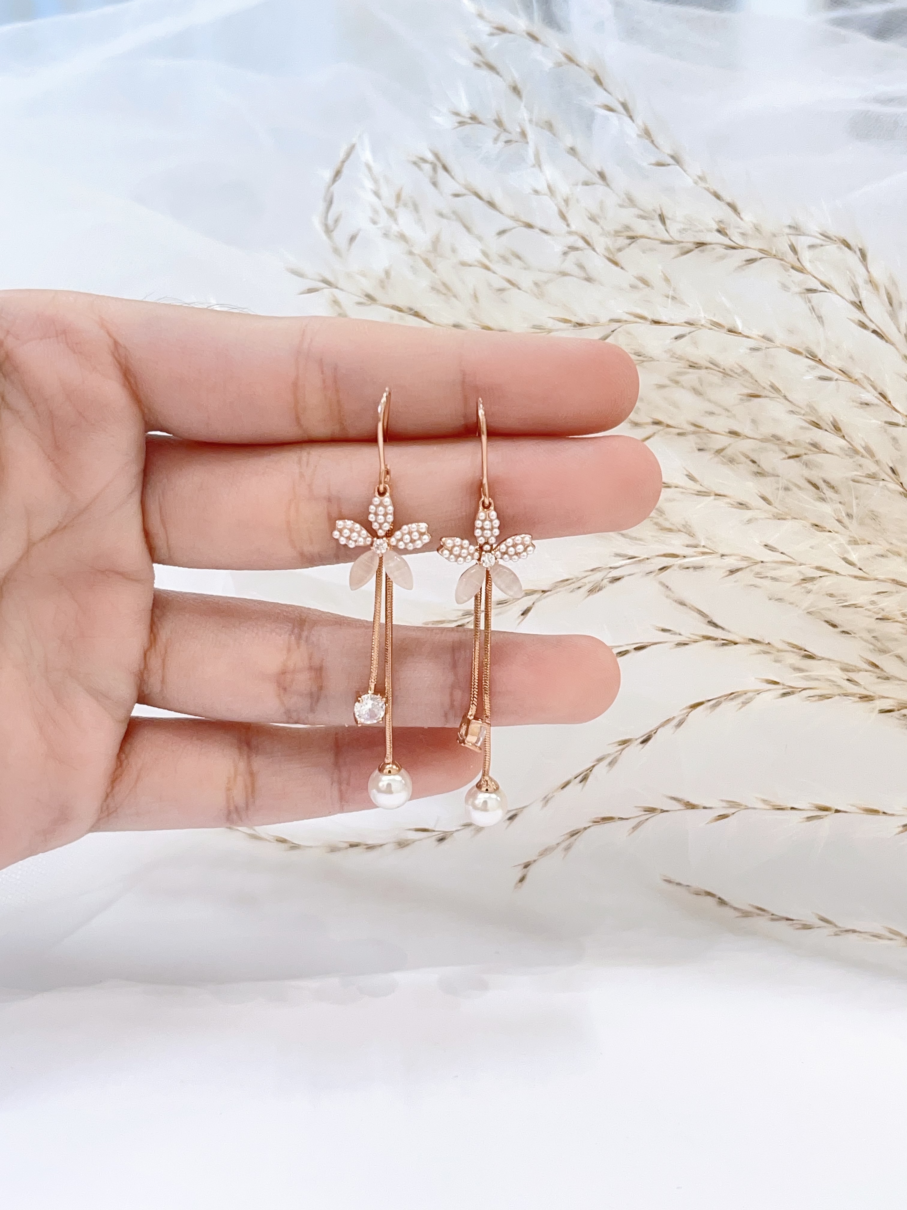 设计感花朵流苏耳环