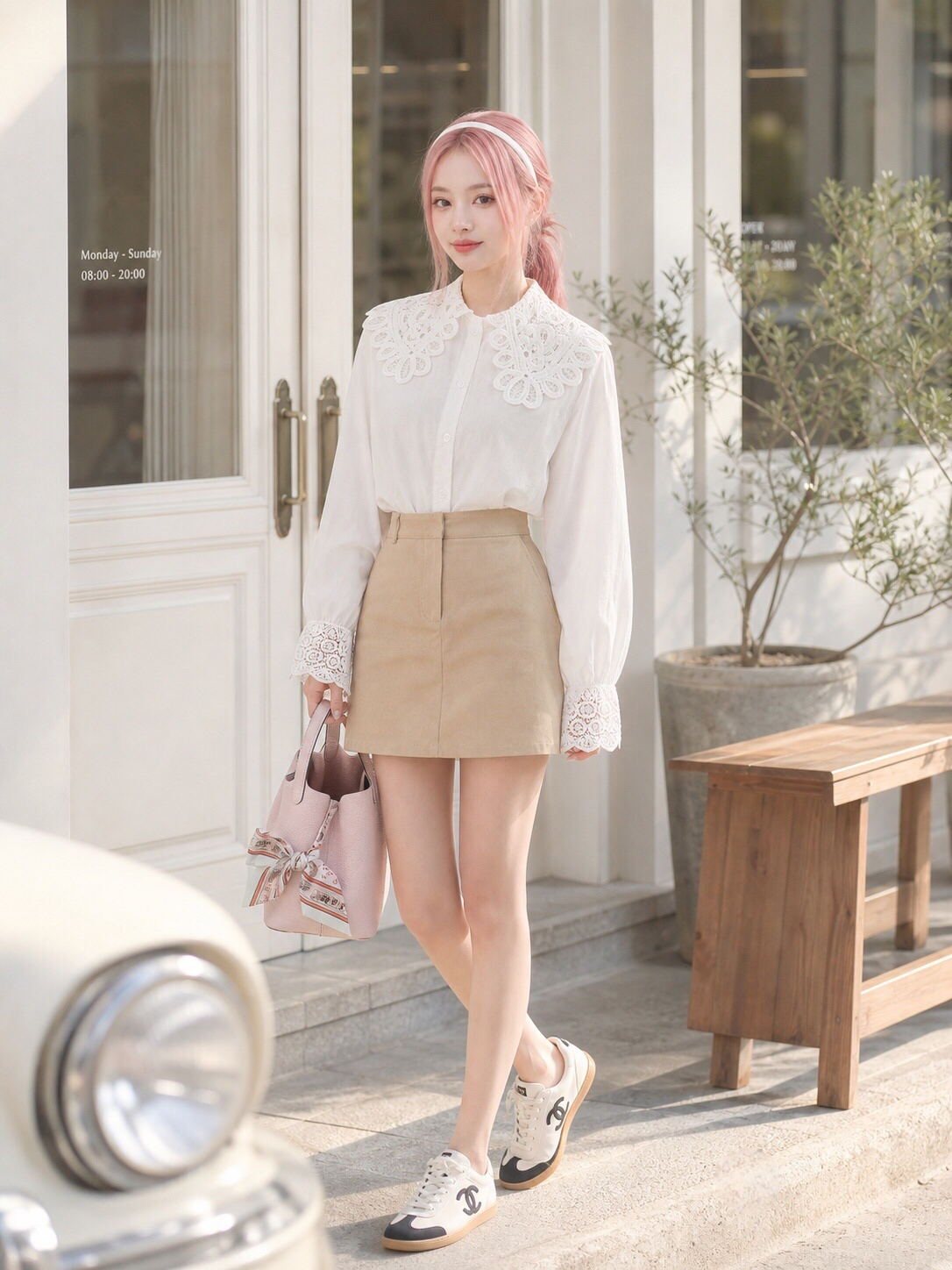 【APV Girliness Line 】Lace Collar Vintage Charm 蕾絲領復古魅力襯衫