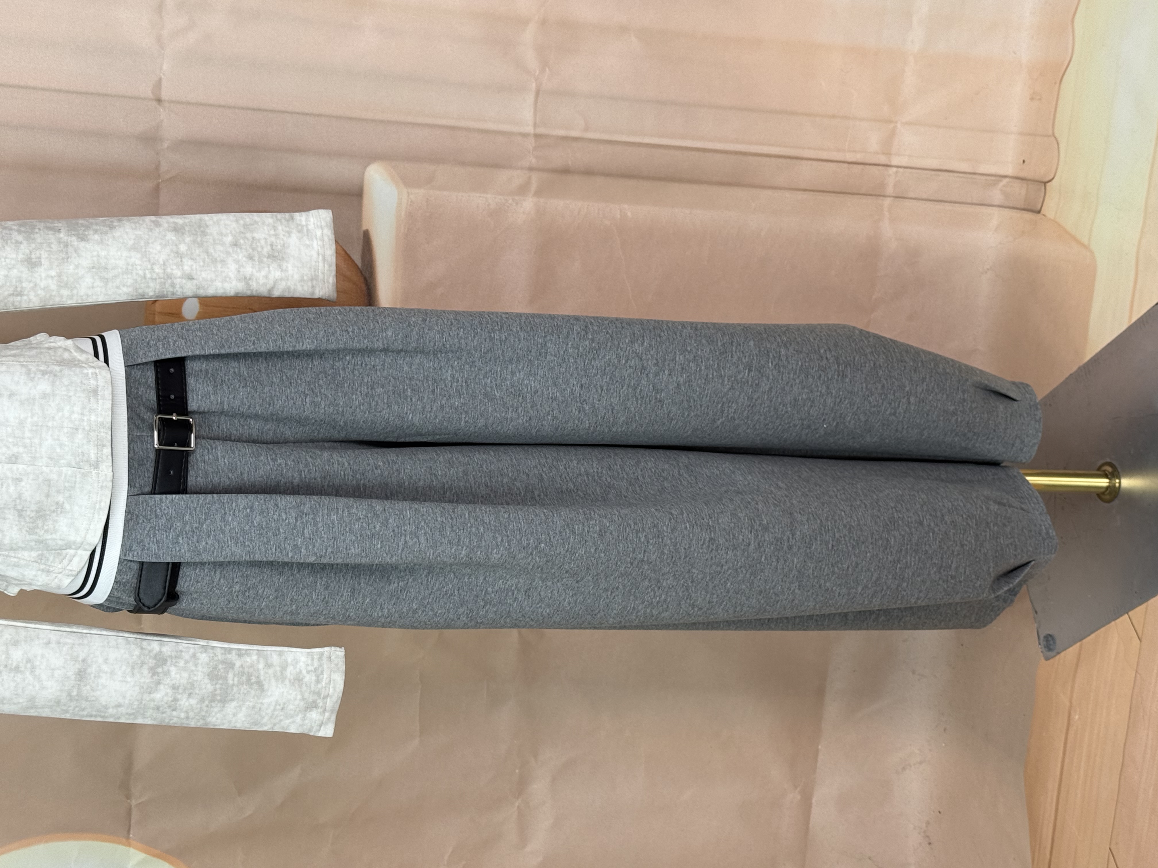 拼接腰头阔腿裤