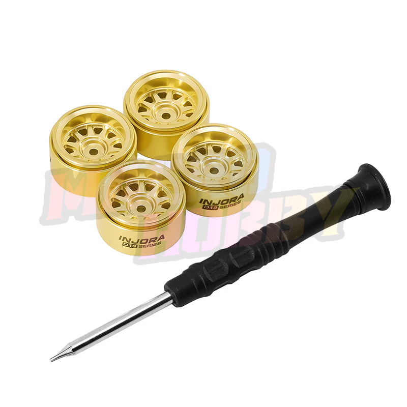 INJORA 0.7" D19 Brass Beadlock Wheels for 1/30 SCX30 (W7007) #530381