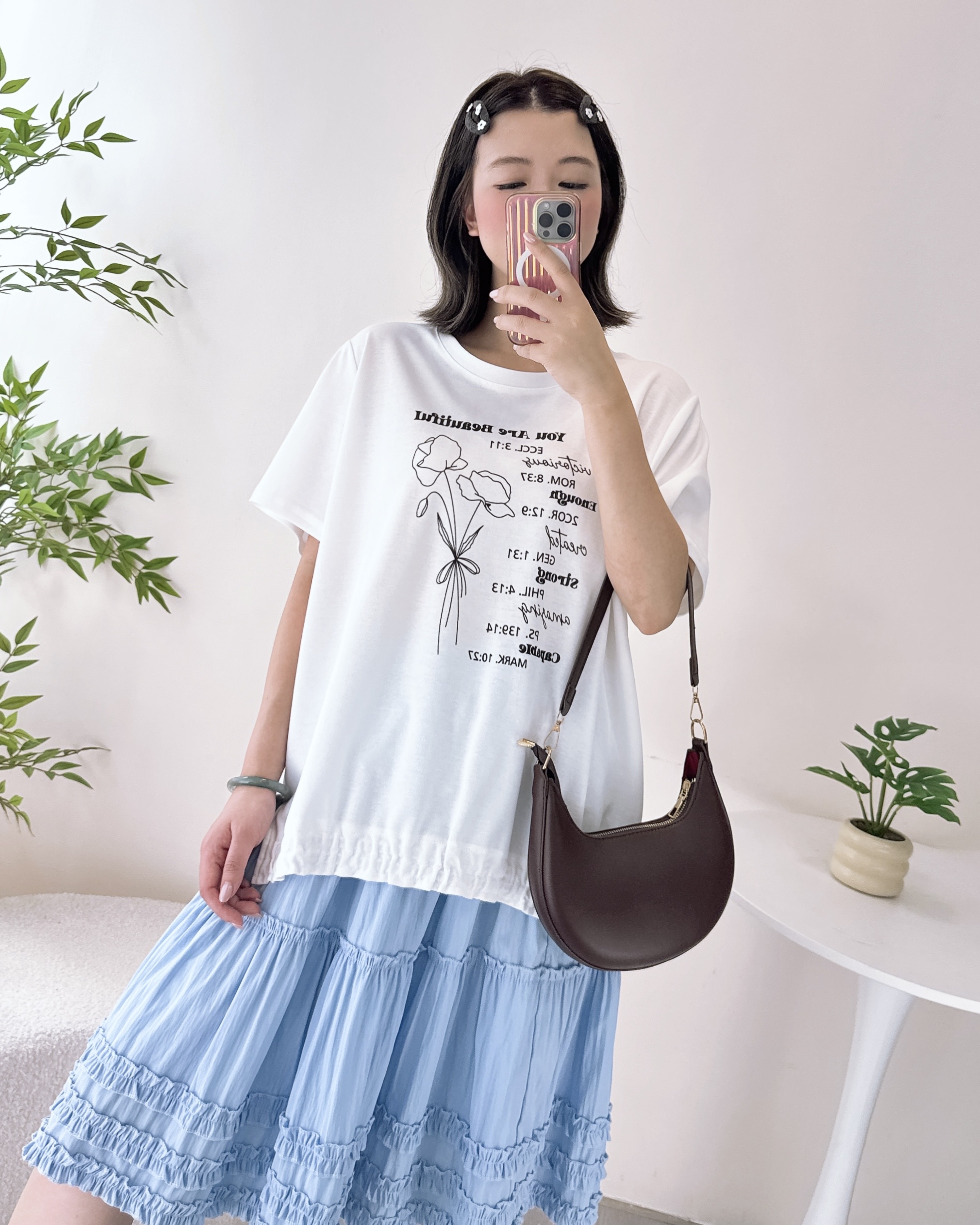 超美珍珠棉英字上衣 2色