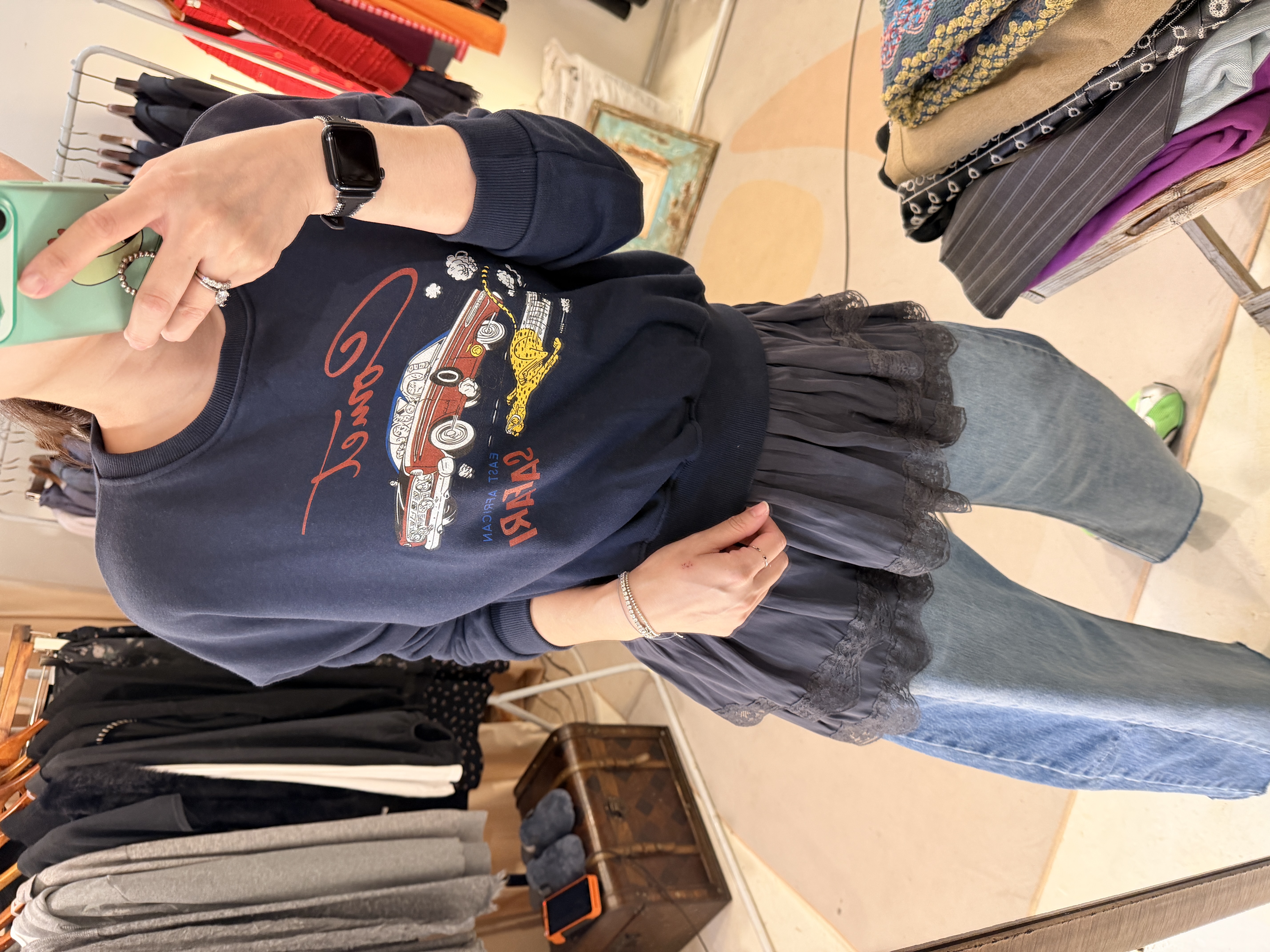 Car printed sweater