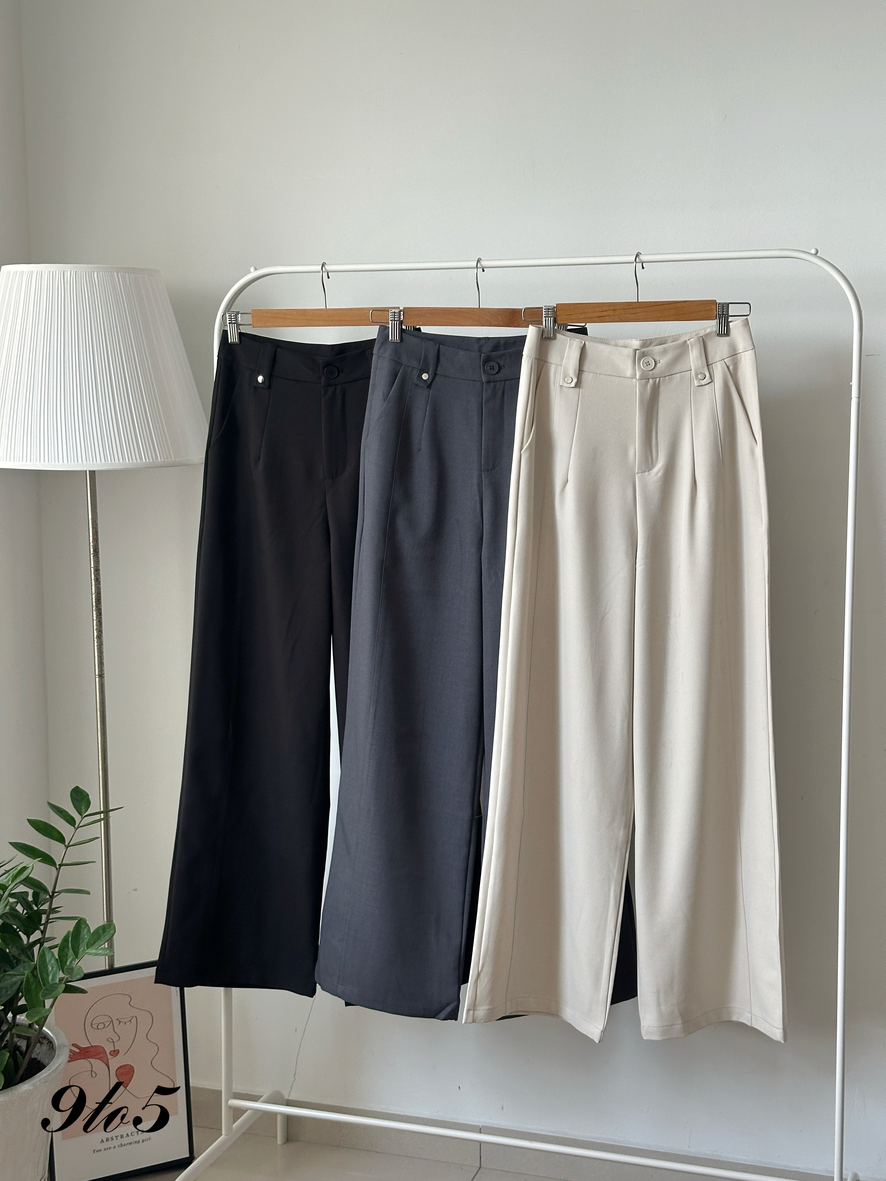 S1898 High Waist Long Pants - 3 Colors 