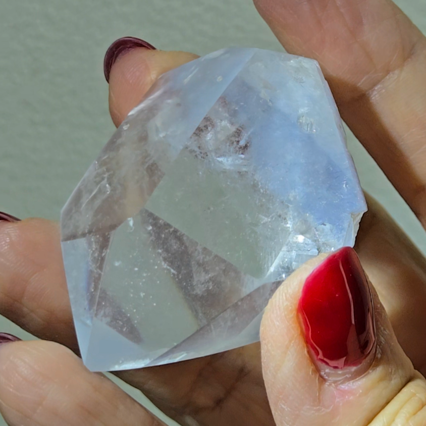 Dumortierite point with baby blue fibrous needles - DM37