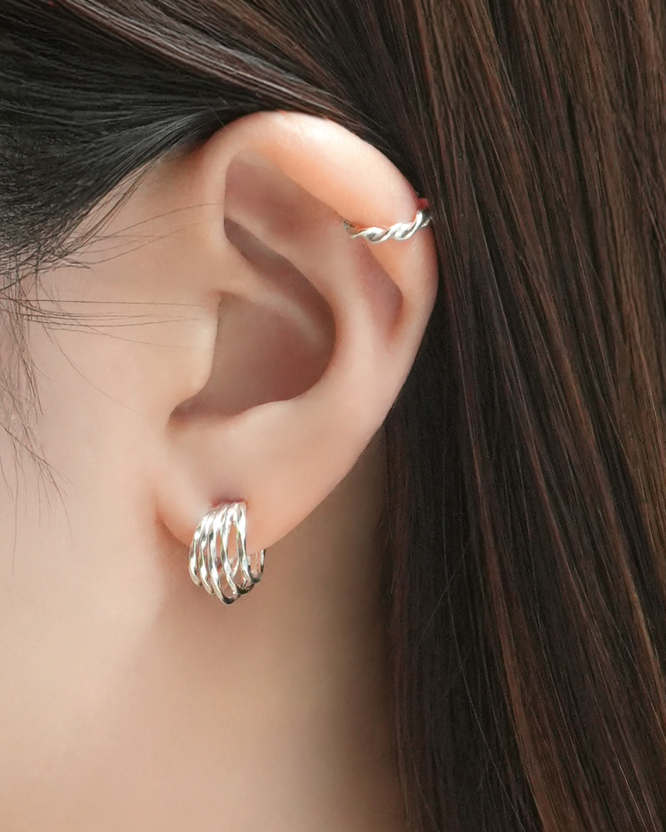Rhythmic Lunar Twist Hoops