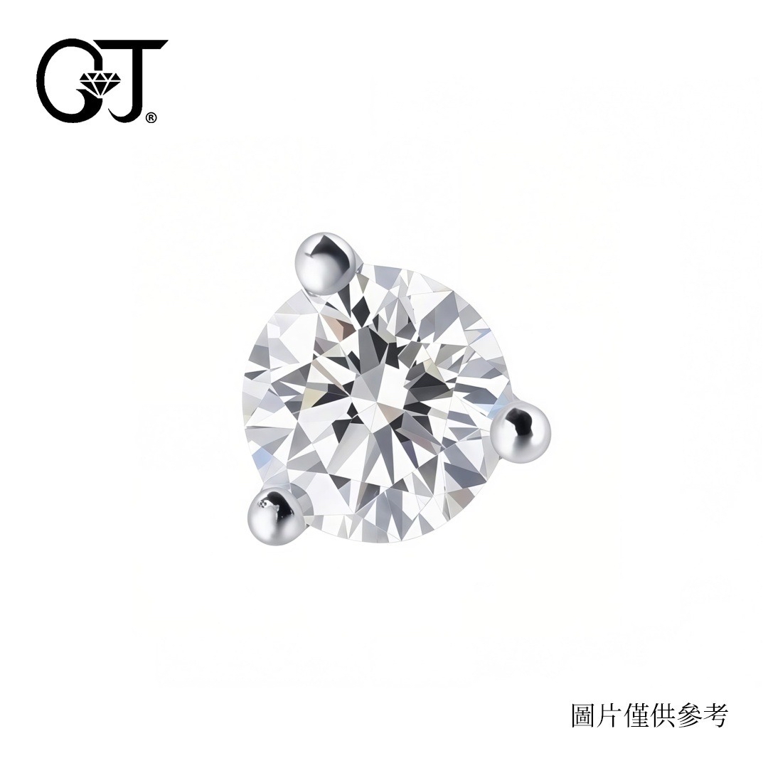 0.80ct - 0.89ct E SI2 3Ex None 80份 完美切工 無螢光（附GIA證書）Au750/18K白色黃金鑲鑽石耳環（單隻）