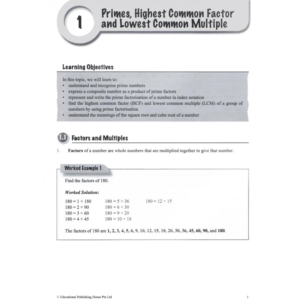 Secondary 1 (Express) Topical Maths (Third Ed)