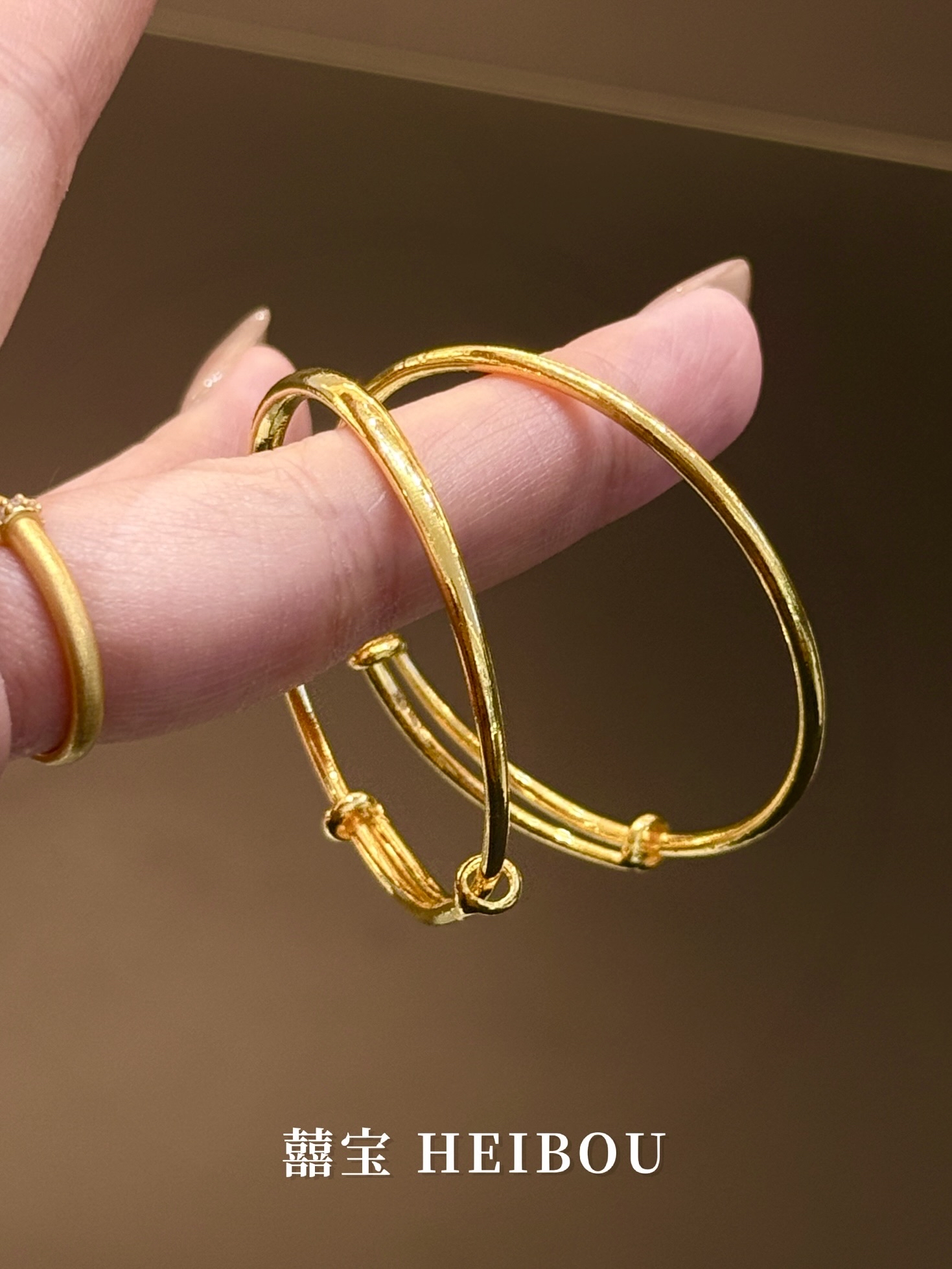 【5D硬金】光面素圈-宝宝手镯