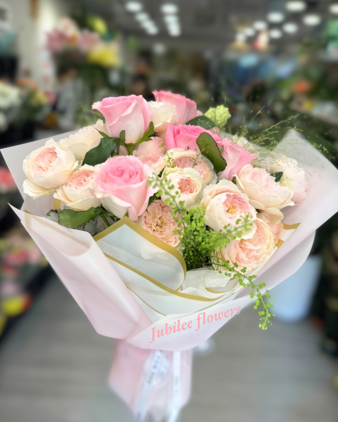 粉玫瑰花束