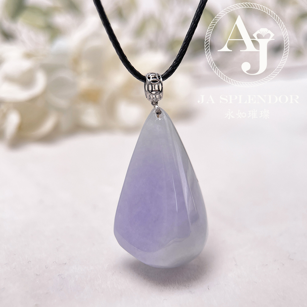 JNK-214 天然翡翠A玉 冰潤紫羅蘭隨形18K金吊墜