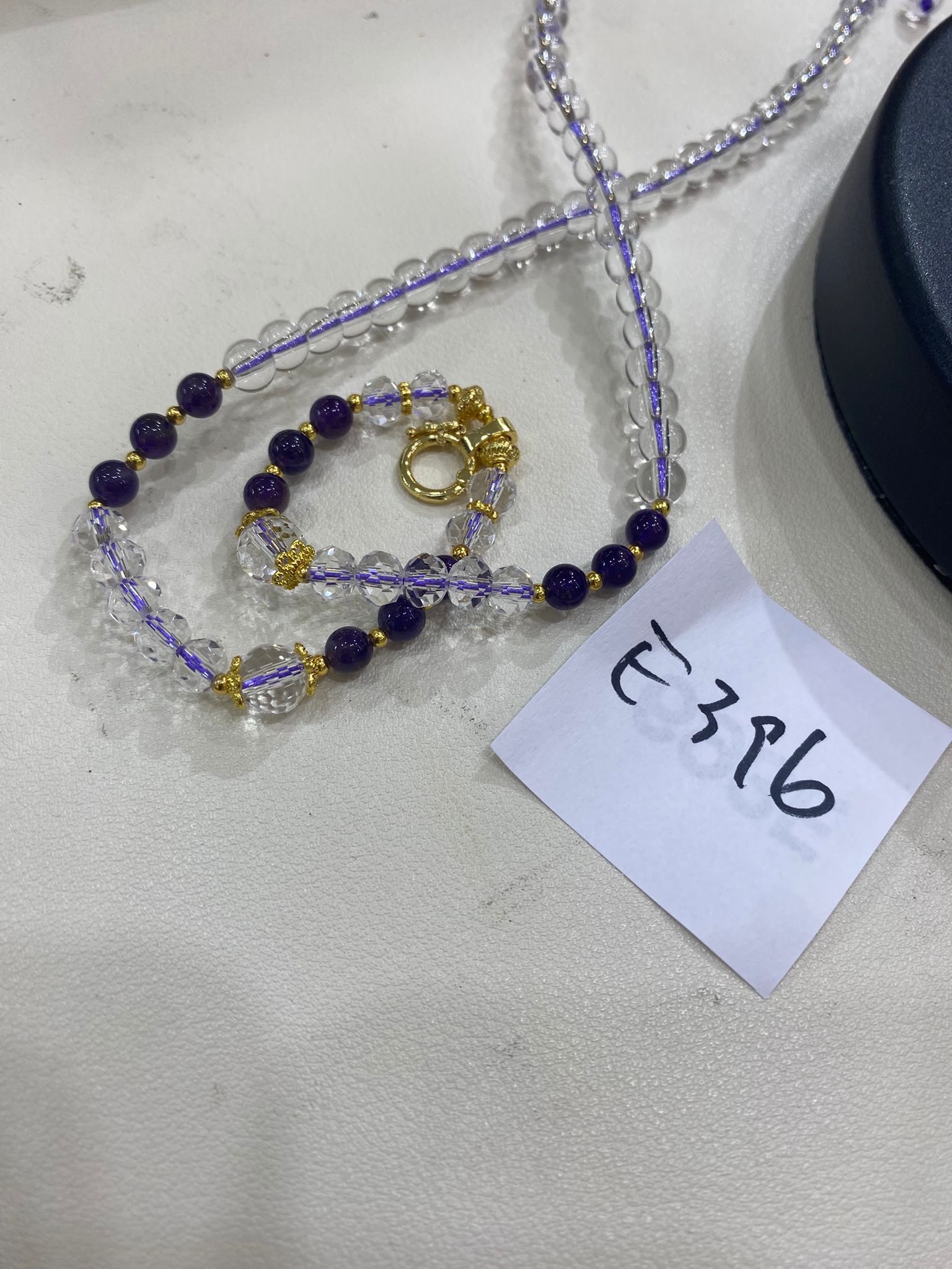 E396 紫水晶拼白水晶萬能頸鏈