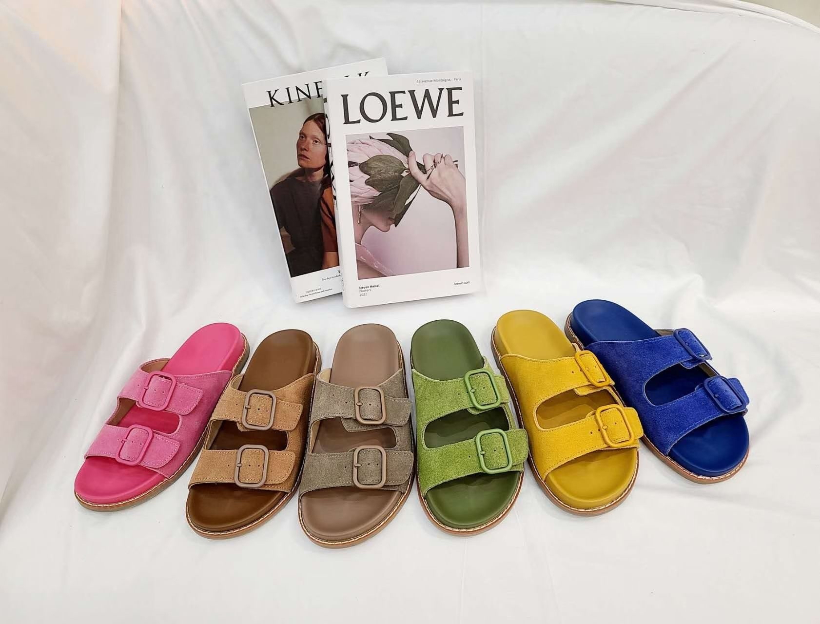 彩色夏天牛皮涼鞋🩴✨顏色靚，韓國新出Size 35/36/37/38/39/40