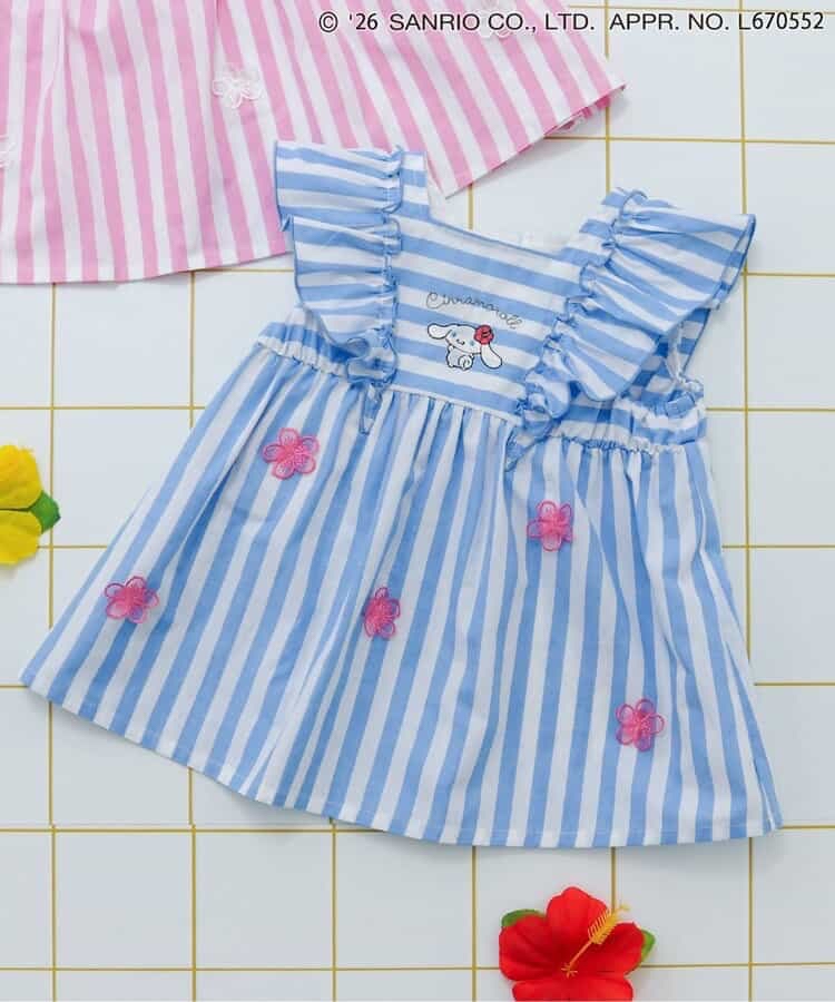 🇯🇵預訂 日本直送🇯🇵Apres les cours x Sanrio系列兩色人物刺繡蕾絲花卉荷葉邊條紋上衣