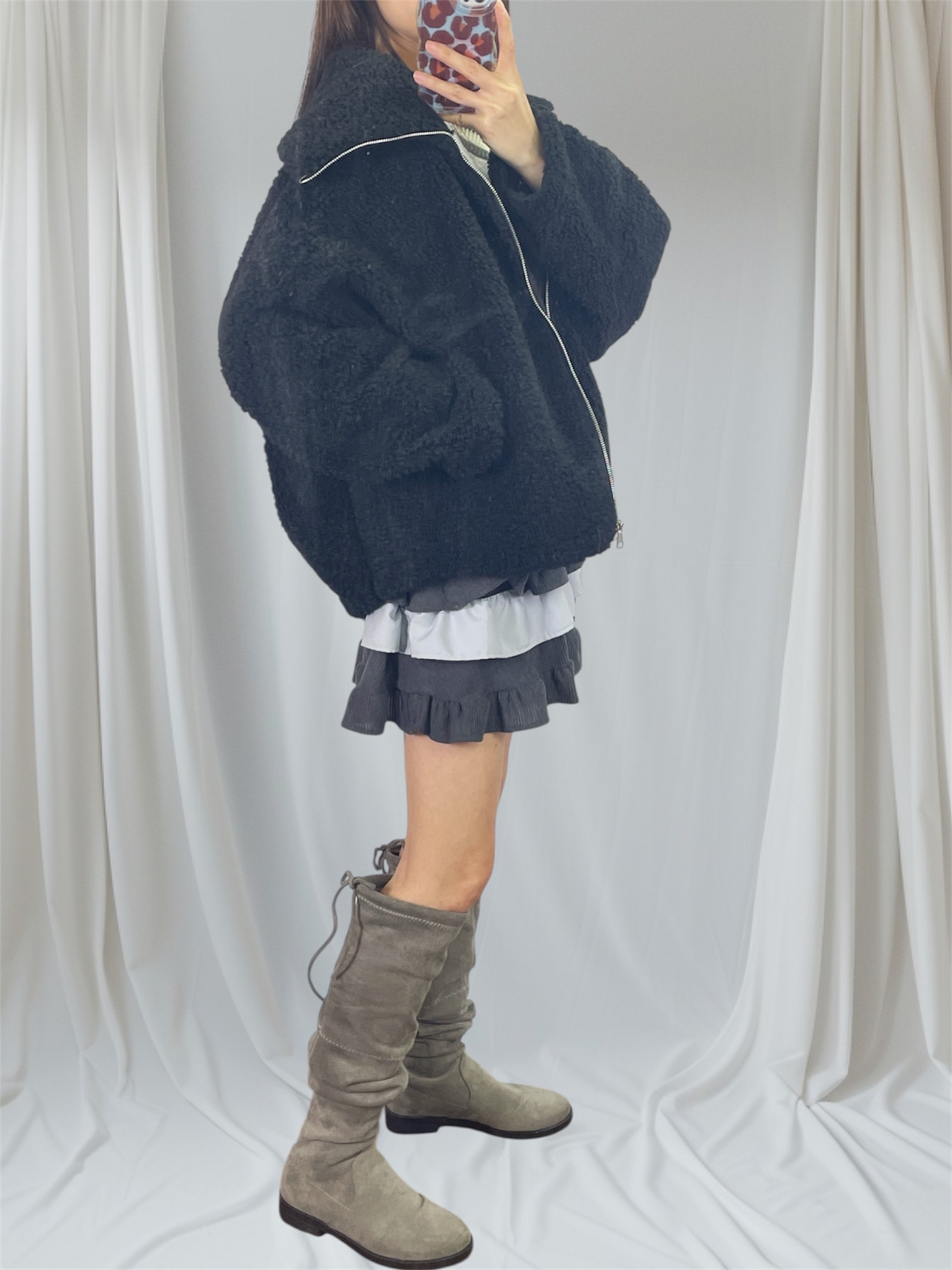 K5535 鬆身款羊羔毛褸