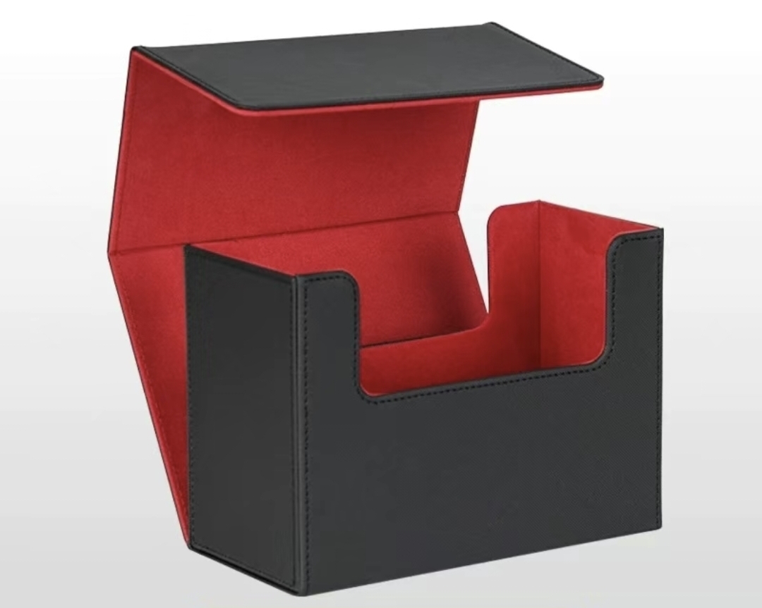 26枚容量PSA評級卡磚盒 高級PU輕便式磁吸卡磚盒收納盒（紅色）