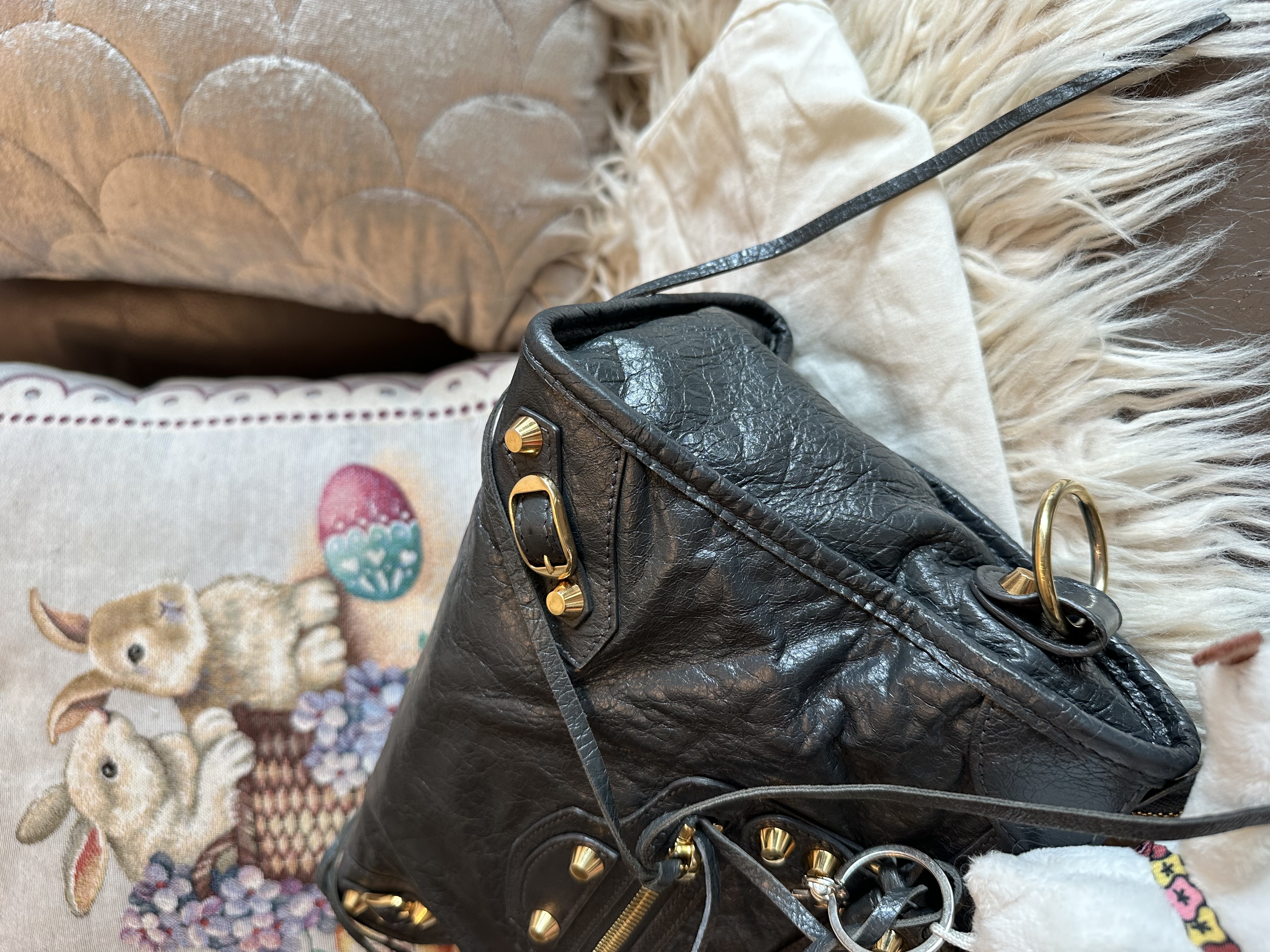 balenciaga dark grey city ghw 