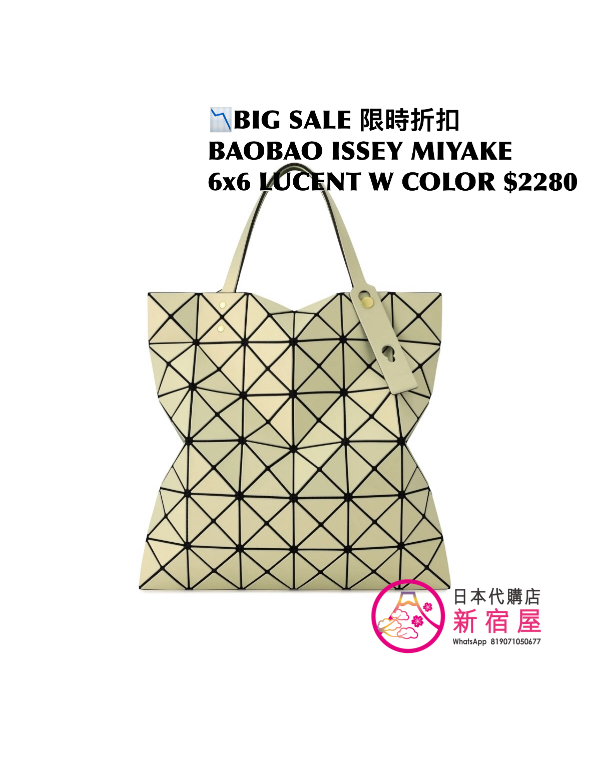 BAOBAO ISSEY MIYAKE 6x6 LUCENT W COLOR