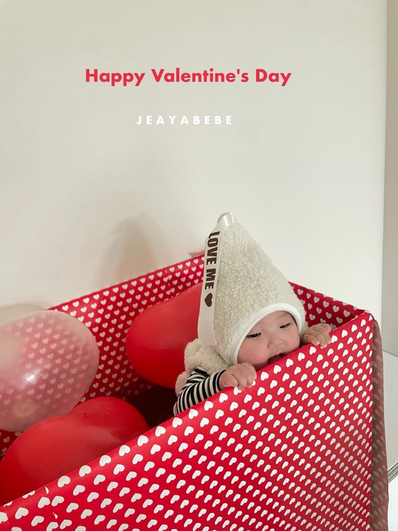 Jeayabebe | Valentines Cream set (帽+背心suit)