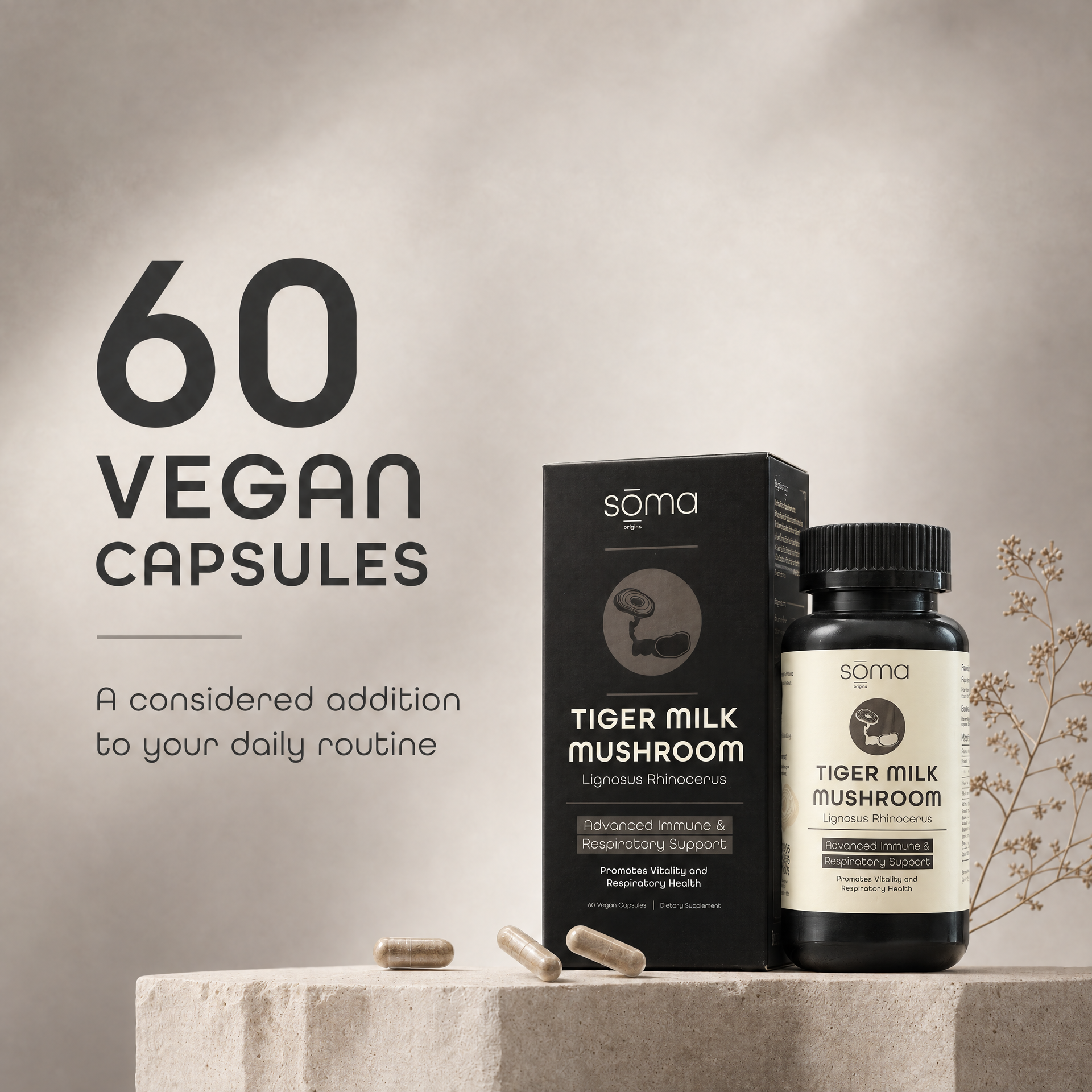 Soma Origins - Tiger Milk Mushroom Extract 虎乳芝 60粒膠囊 (Lignosus Rhinocerus) 