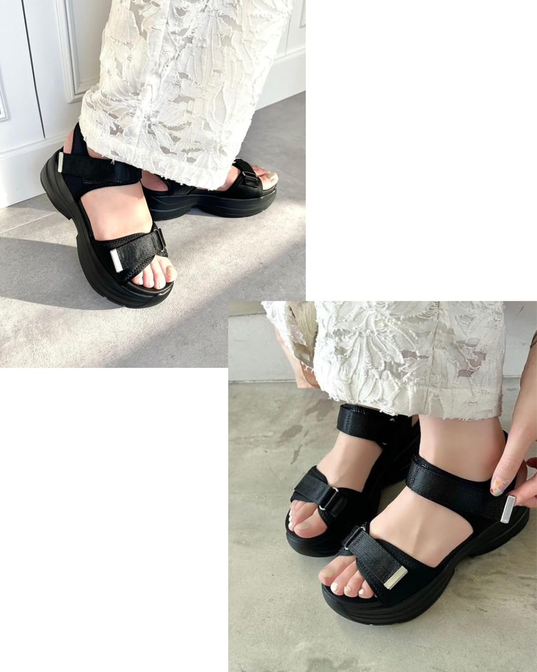 日本代購【 2026新商品 日本直送 ORiental TRaffic 超輕量厚底魔術貼運動涼鞋 Lightweight Platform Sports Sandals 】