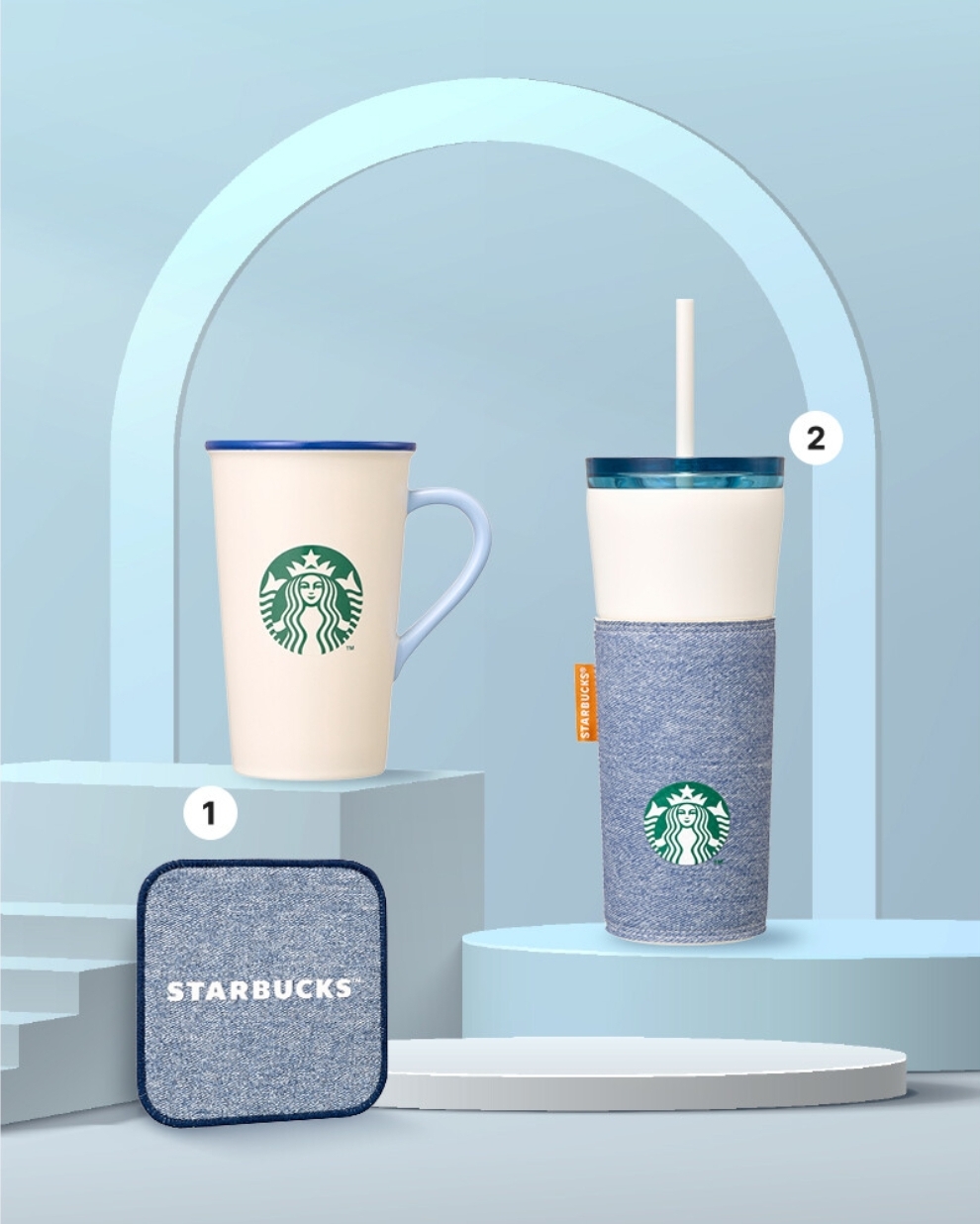 [ Starbucks ] 韓國 Starbucks Wash-blue denim 牛仔藍系列