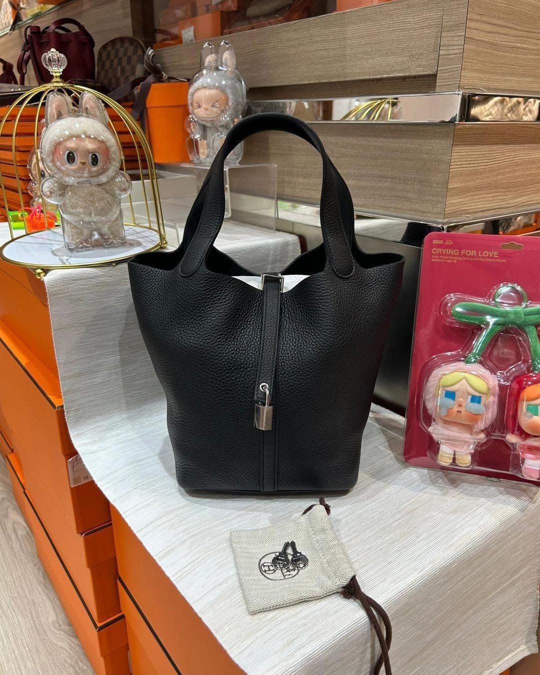 Hermes picotin 22,黑色銀扣,STAMP C 100%Authentic ,95%new  ✅key lock ✅dust bag