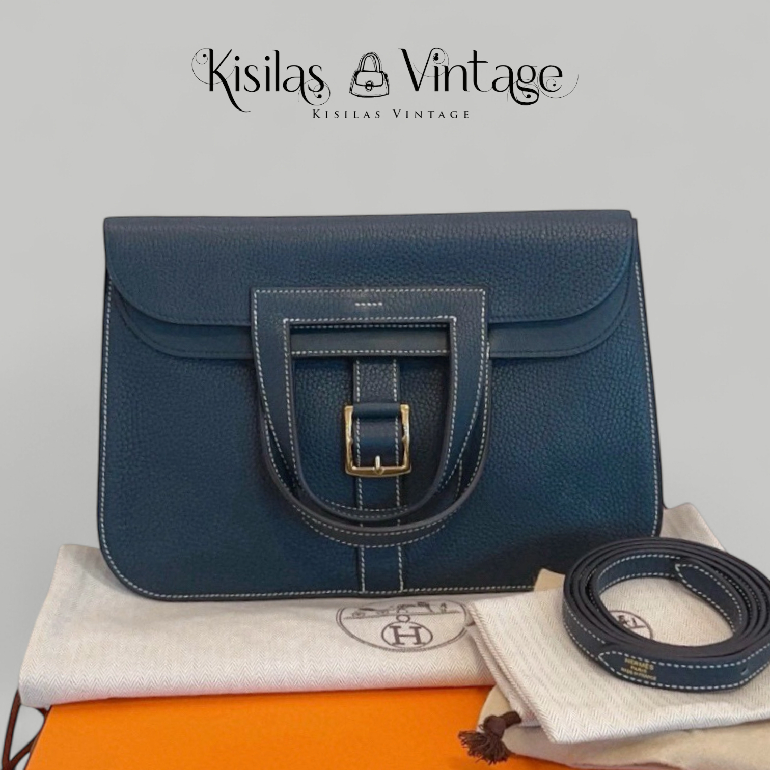 Hermes Halzan 31 松柏綠金扣