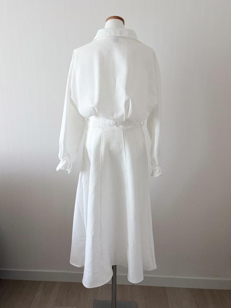 The Madeleine Belted Dress (White)