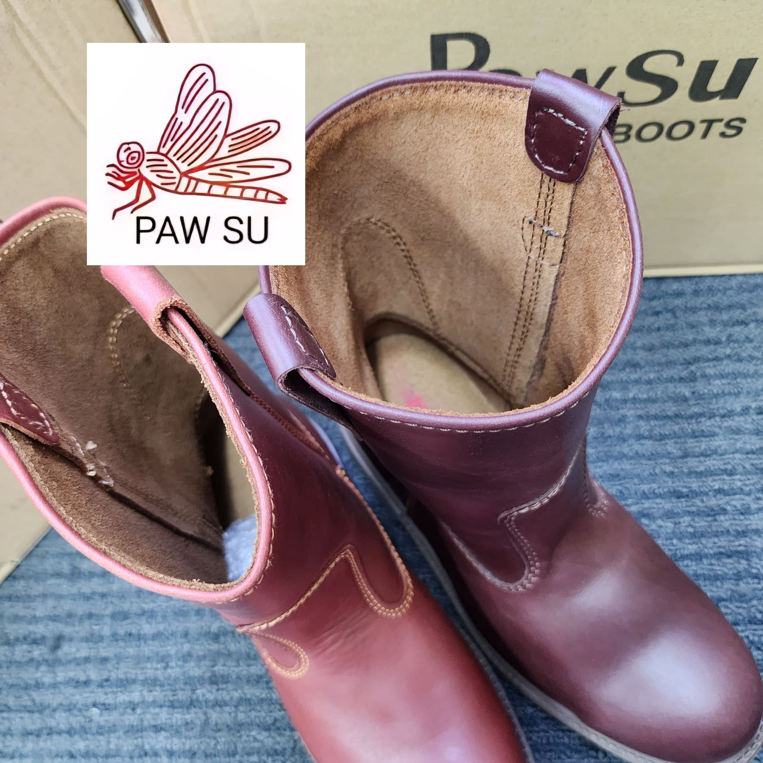 PAWSU SAFETY PS 819 (B SHAPE )HIGH CUT ORIGINAL COFFEE BROWN STEEL PLATE TOE CAP KASUT KESELAMATAN