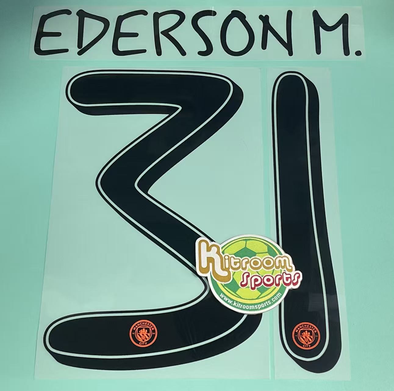 2024-25 Manchester City 3RD GK UCL Nameset #31 EDERSON M.