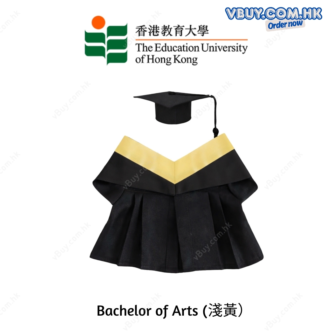 vBuy 訂製香港教育大學公仔畢業袍  教大EDU公仔畢業袍 可加綉字 加綉名獨一無二