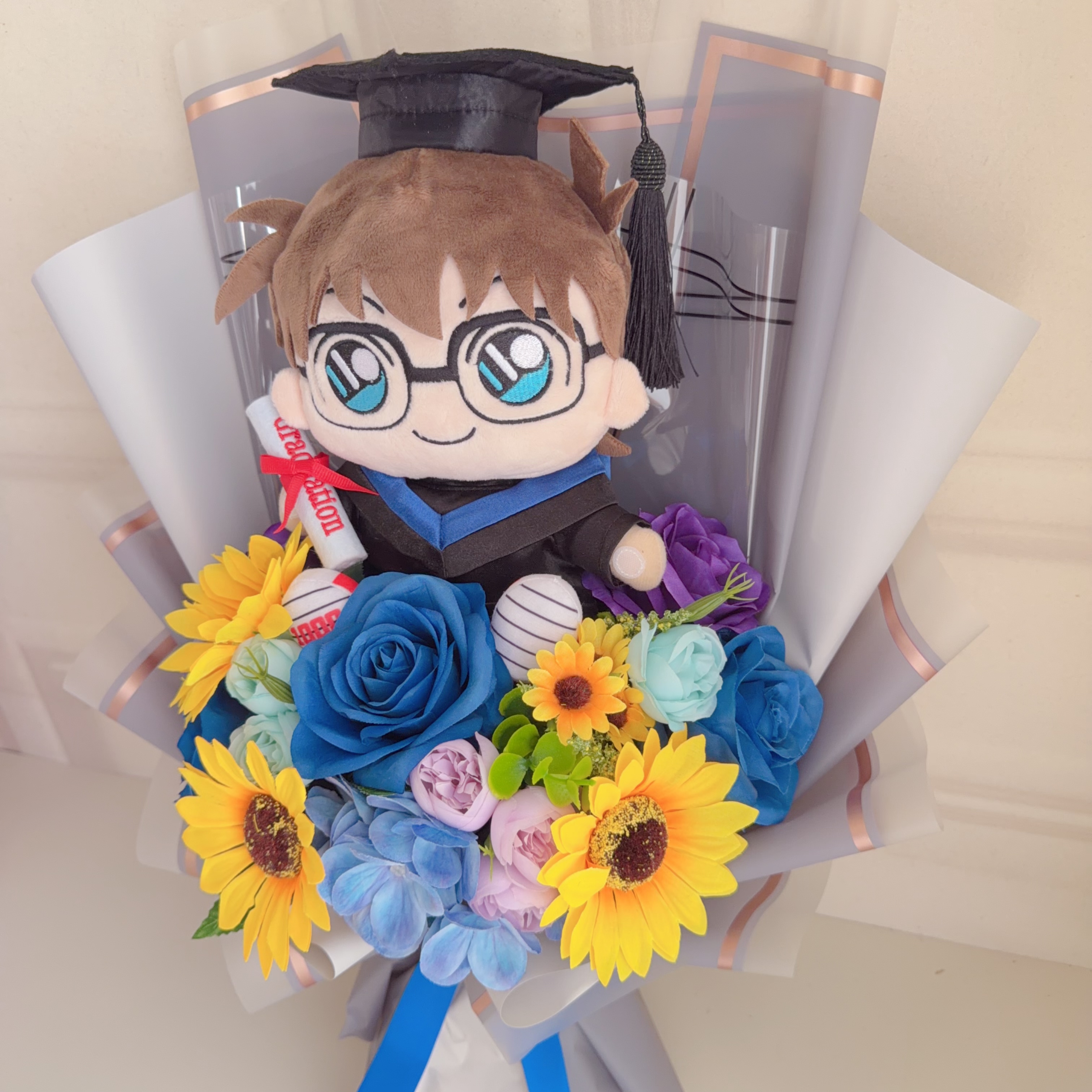 (現貨) 柯南畢業公仔花