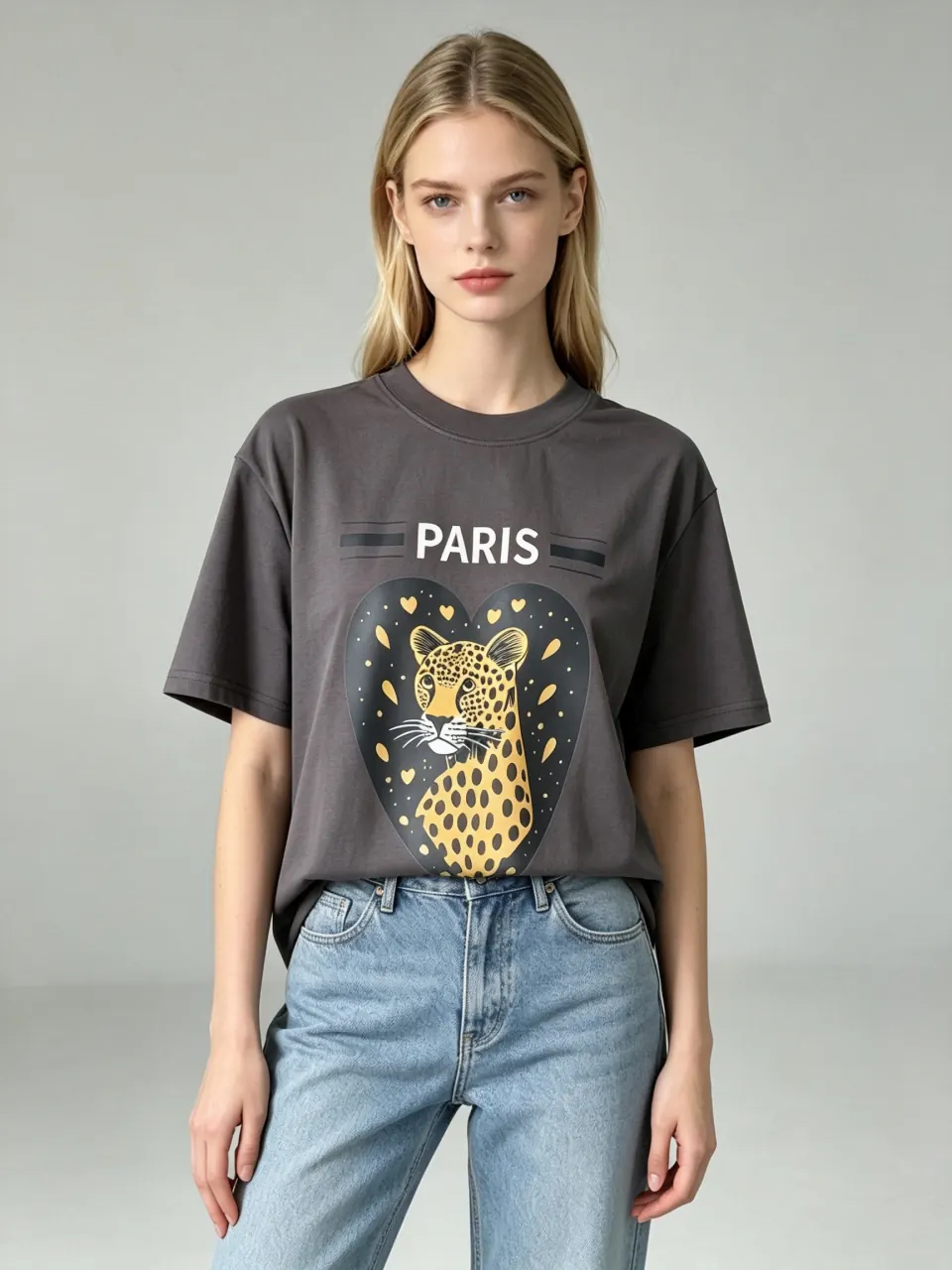 [訂購］M010 Heart Leopard Tee 