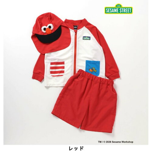 🆕【⭐訂購⭐】🇯🇵日本直送🌀#SesameStreet 水上運動 防曬衣+短褲+帽 3件套［2款選］🌀[ELEA-0166][260618]
