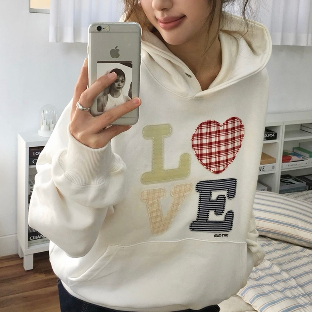 [MIMTHEWARDROBE] Hello World Patchwork LOVE Hoodie (4種)