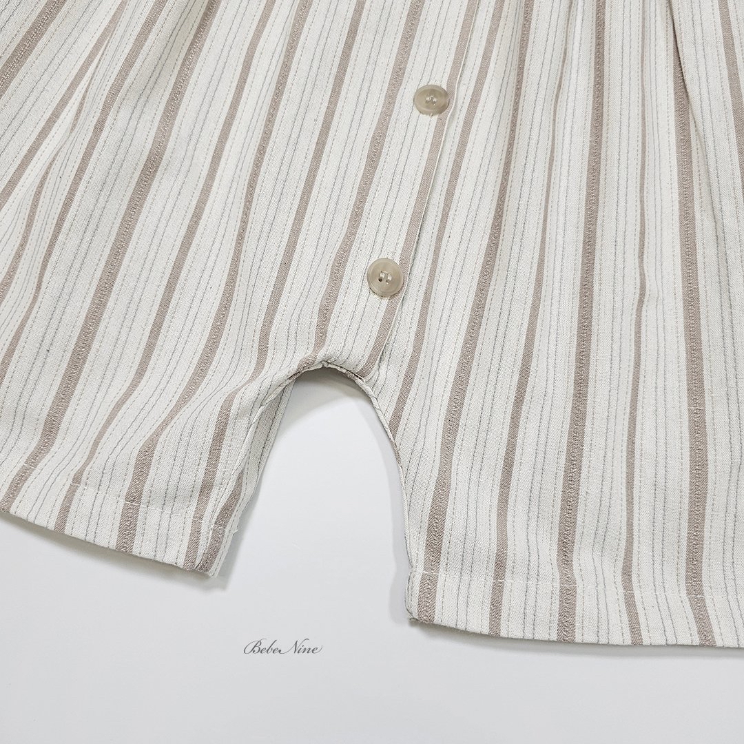 ☀️預訂 韓國直送☀️🇰🇷Bebenine兩色條紋荷葉邊袖純棉連身服