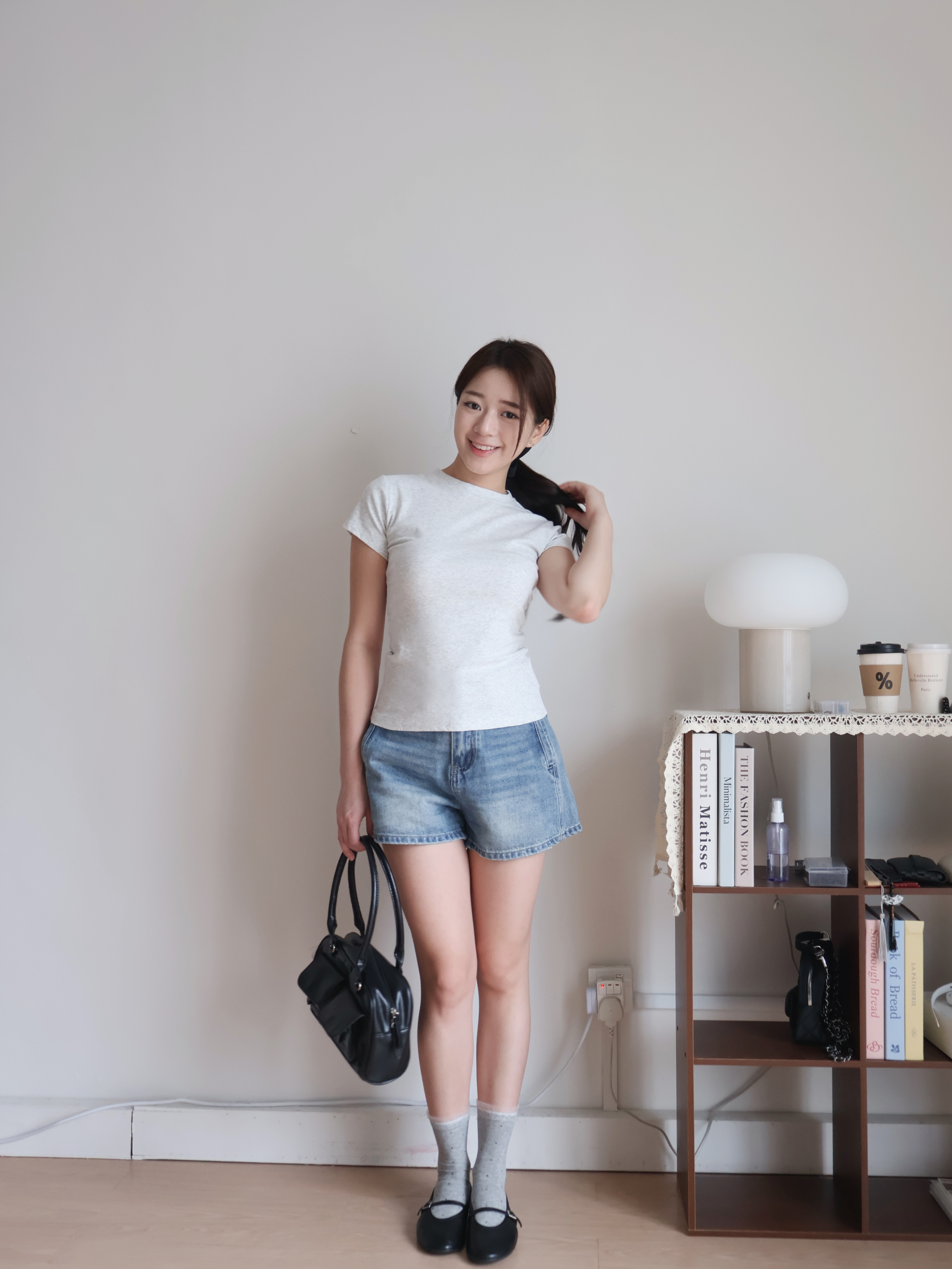 Hailey Cotton Tee | Ash