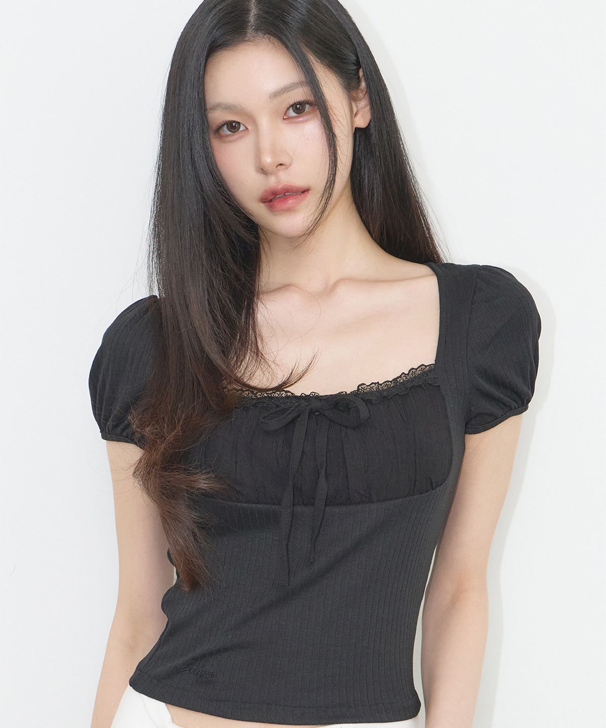 🇰🇷訂購｜ILLIGO 26SS｜Rosie Lace Square Neck Tee 4色 
