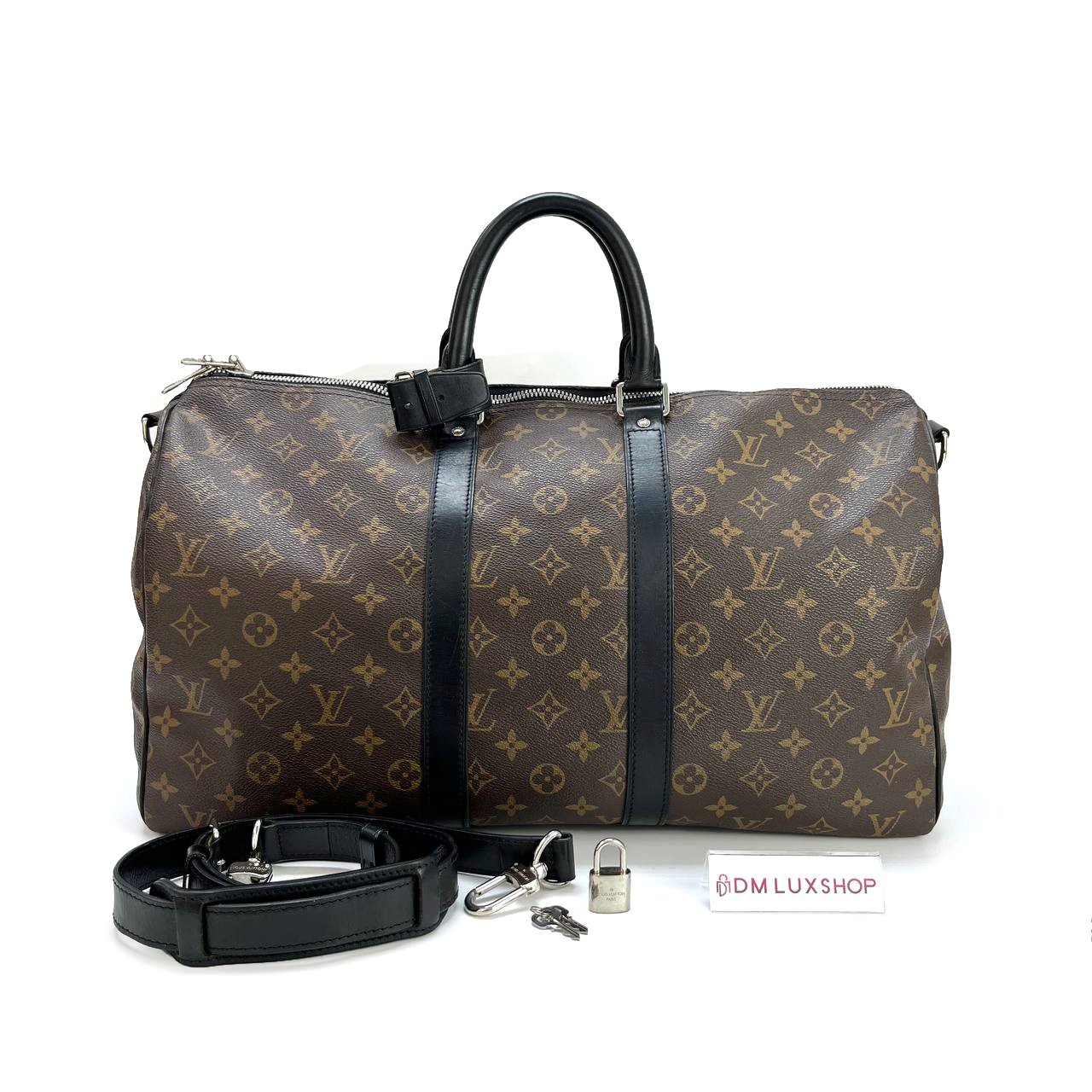 LV Monogram Black Keepall 45