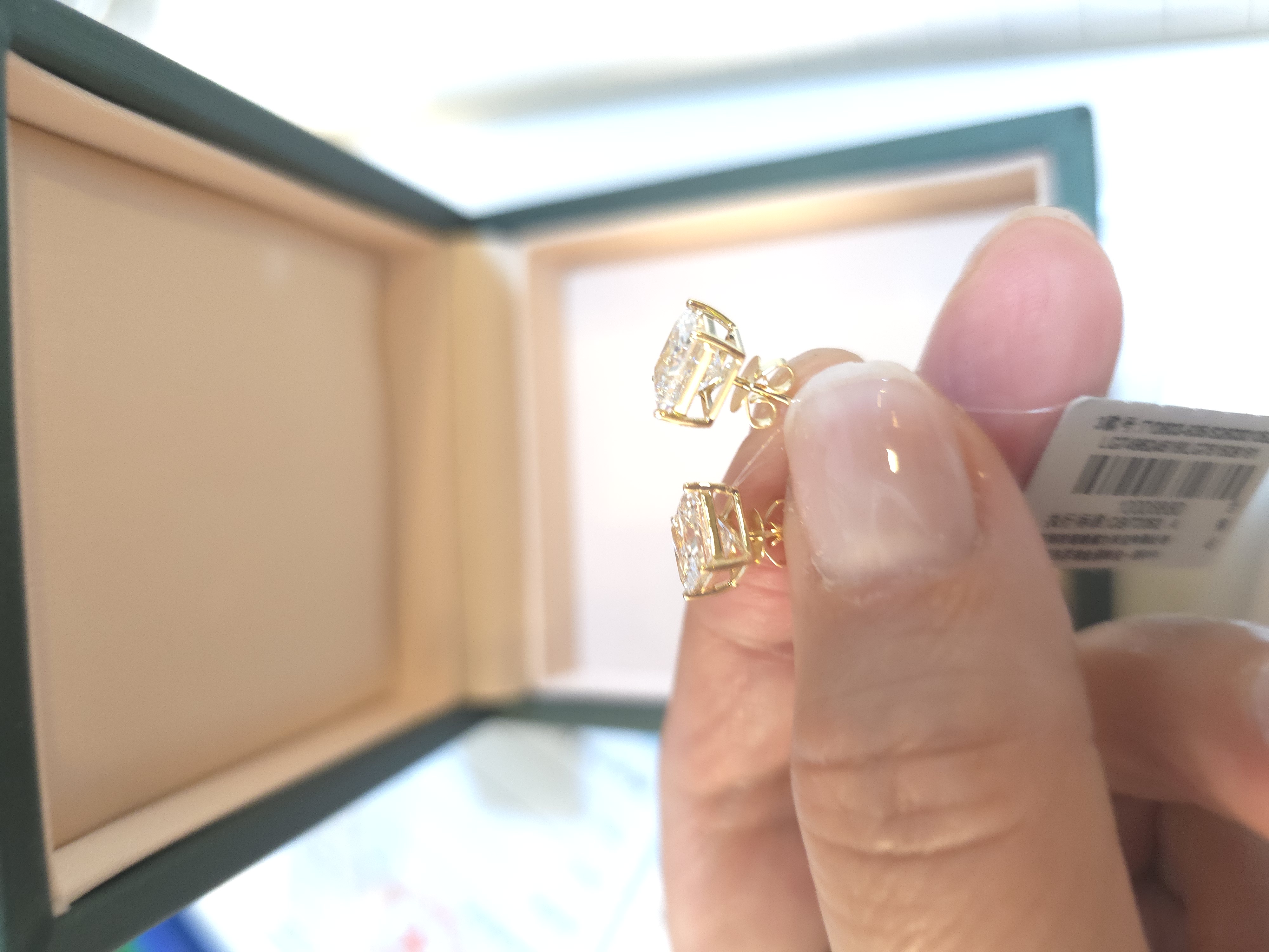 18K培育鑽石耳環 D3.03 G1.071 E/VVS2 E/VVS2