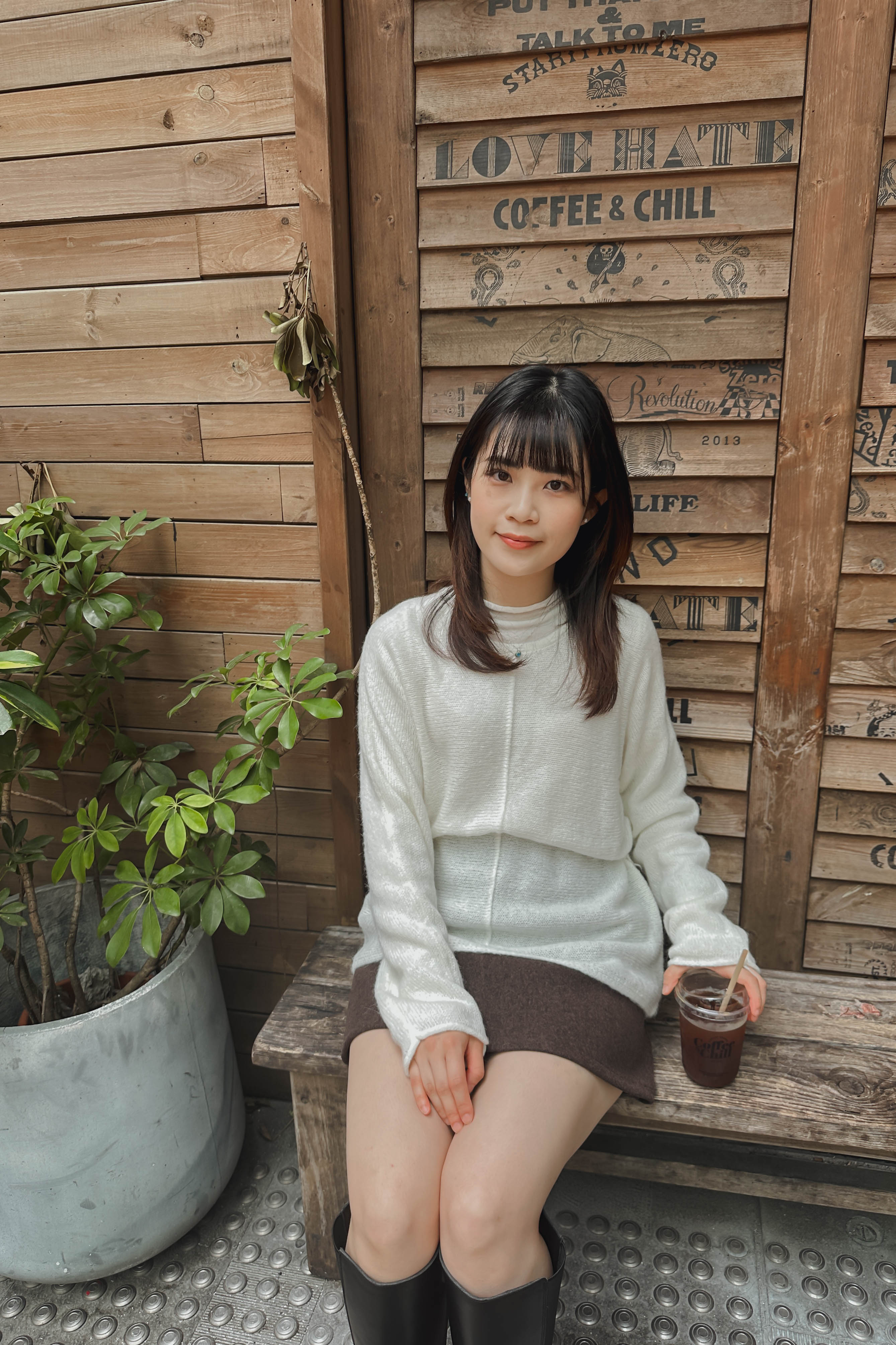 氣質中線薄針織長TOP(附綁帶) 兩色入