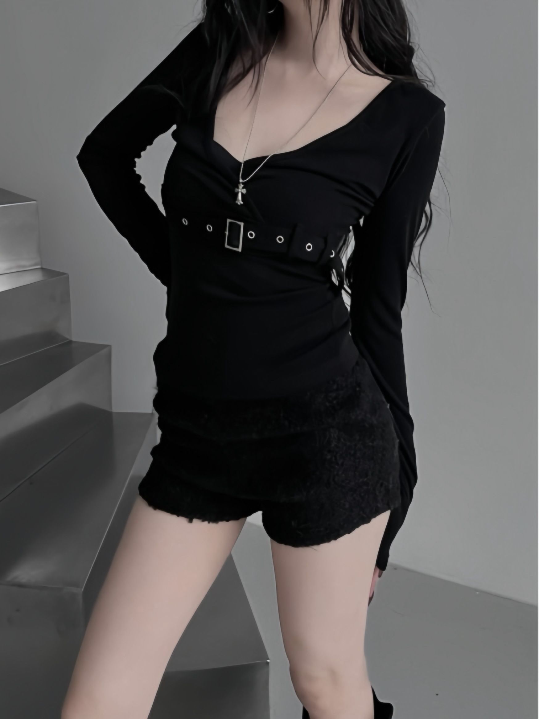 Belted Wrap V-Neck Top