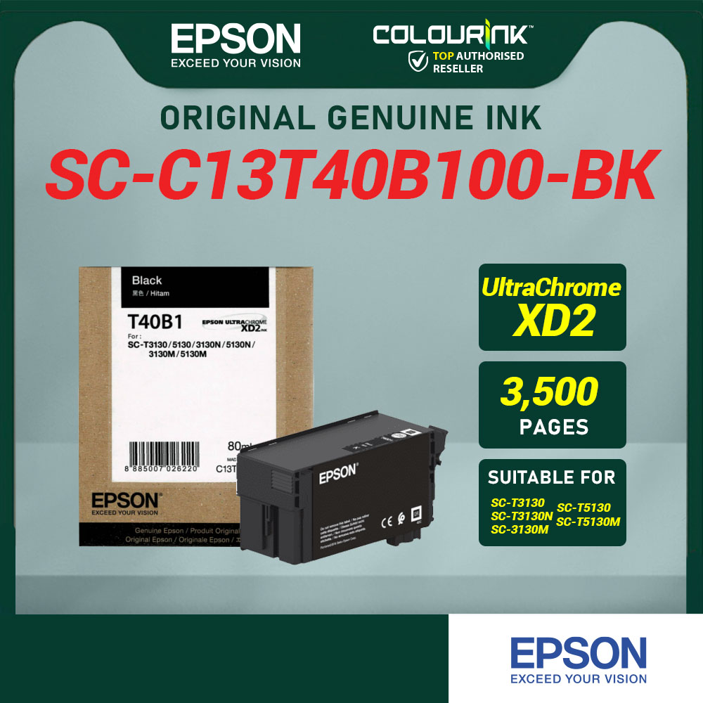 Epson T40 Genuine Ink Black 80ML Cyan Magenta Yellow 50ML for Surecolor SC-T3130N SC-T3130M