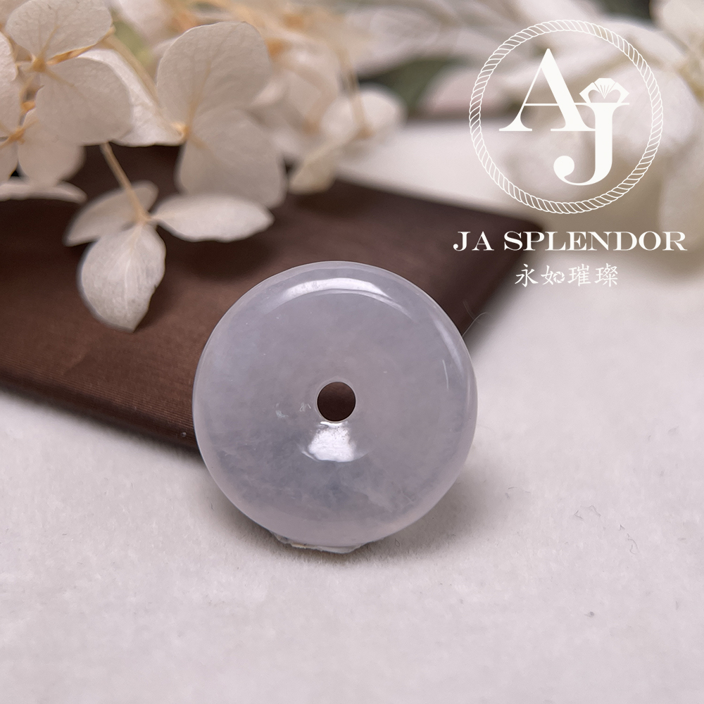 JN-176 天然翡翠A玉 冰種白翡平安扣