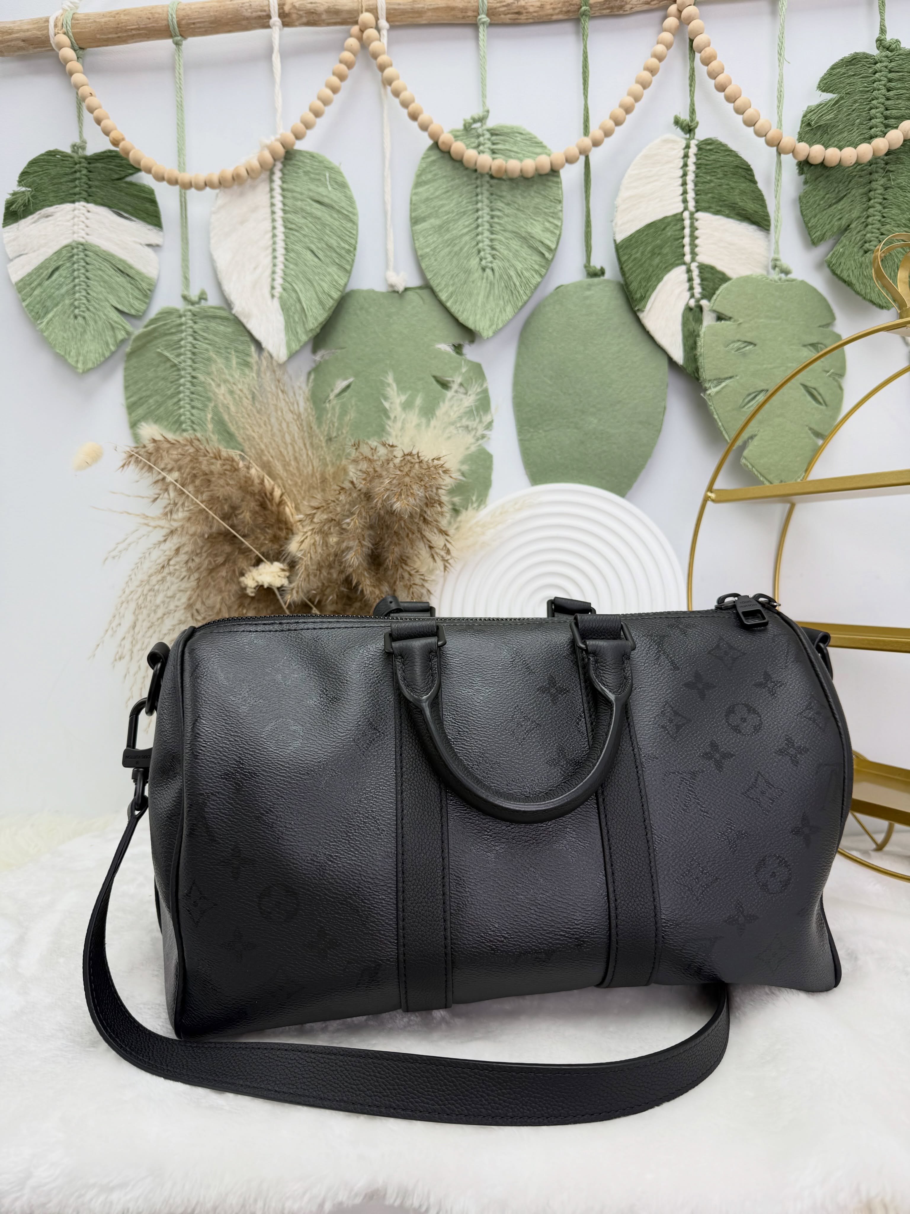 Lv👜 PRE OWNED 🛍️Keepall 35 新款黑老花 2026新款 晶片款🖤 