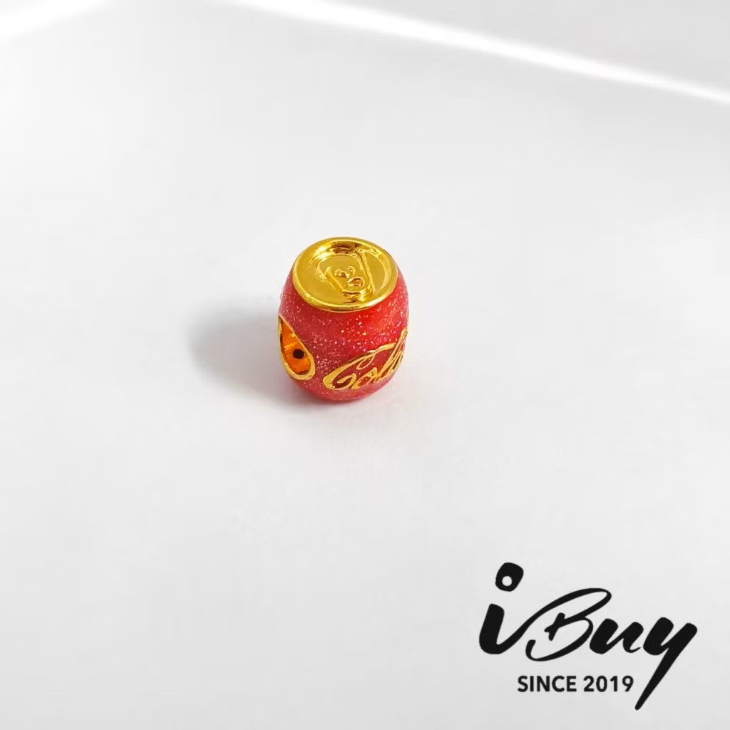 916 HARD GOLD ENAMELED COCA-COLA BOTTLE CHARM BEAD 916 硬金 珐琅可乐瓶串咀