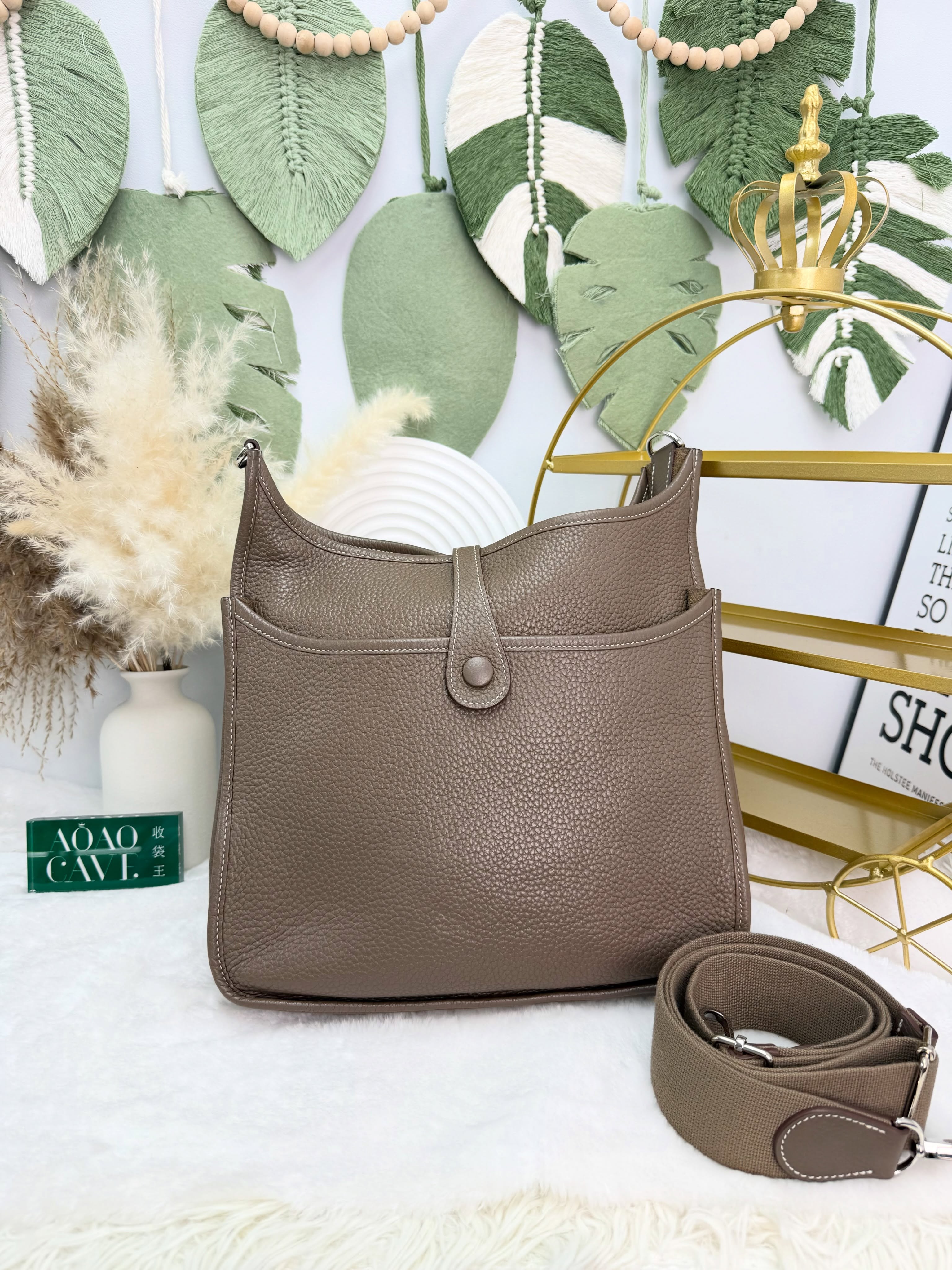 Hermes👜 PRE OWNED 🛍️大象灰evelyne29 🤎框P stamp 有塵袋 💼