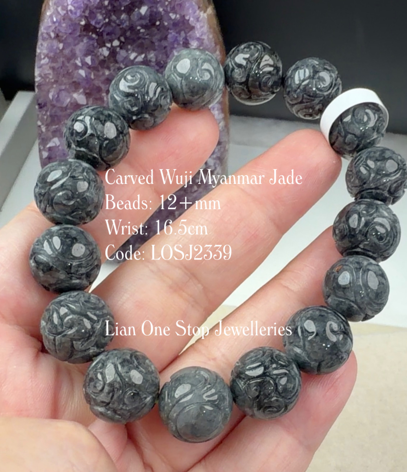 Code: LOSJ2339 Carved Wuji Myanmar Jade