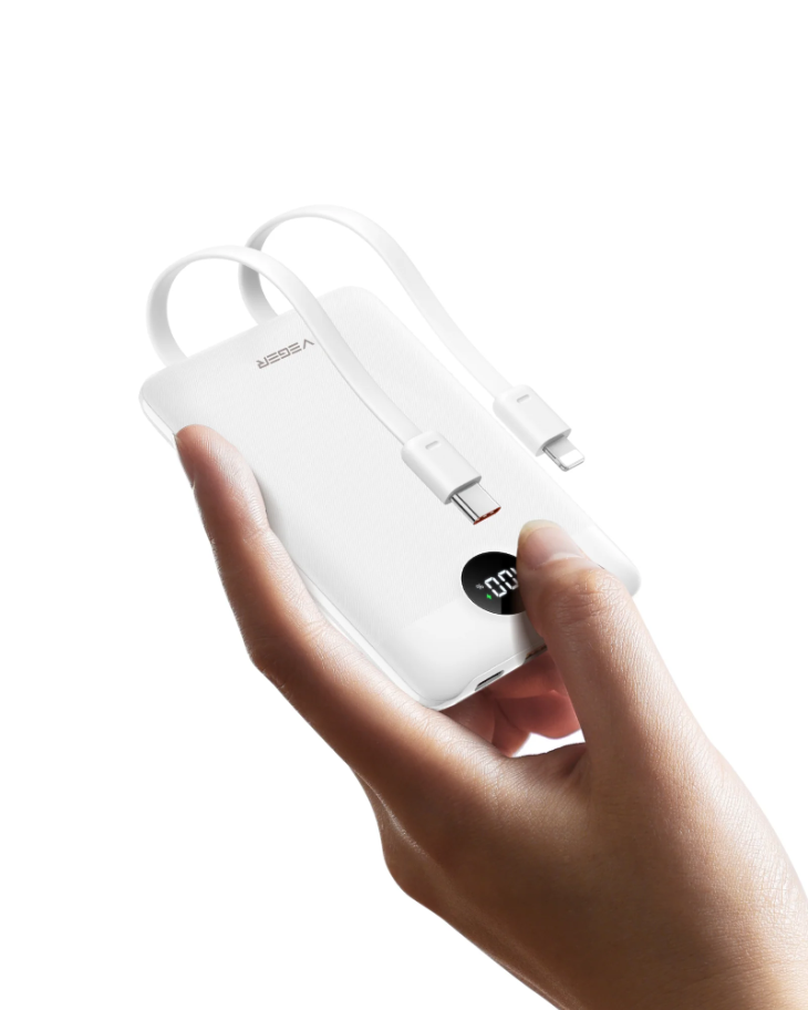 VEGER POWER C11 10000mAh 自帶PD充電線 可攜式移動電源 powerbank < Lightning + Type C >